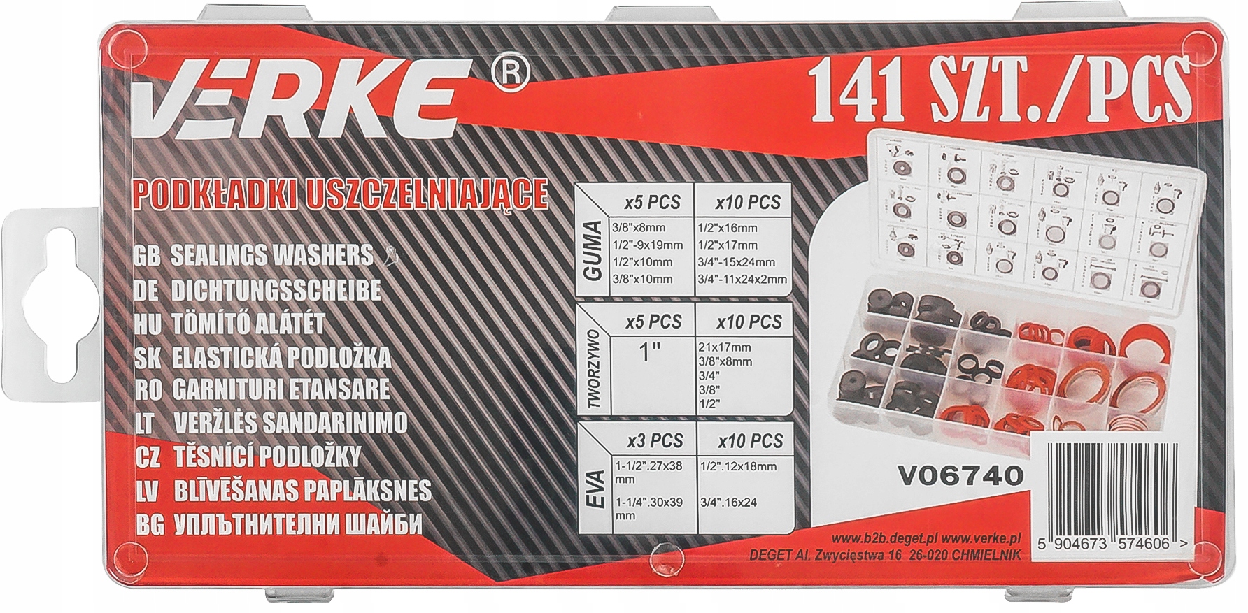 PODKŁADKI USZCZELNIAJĄCE ZESTAW PODKŁADEK HYDRAULICZNYCH USZCZELNIAJĄCYCH Kod producenta V06740