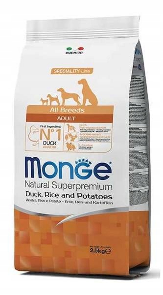 Monge adult monoprotein kaczka z ryżem 12kg