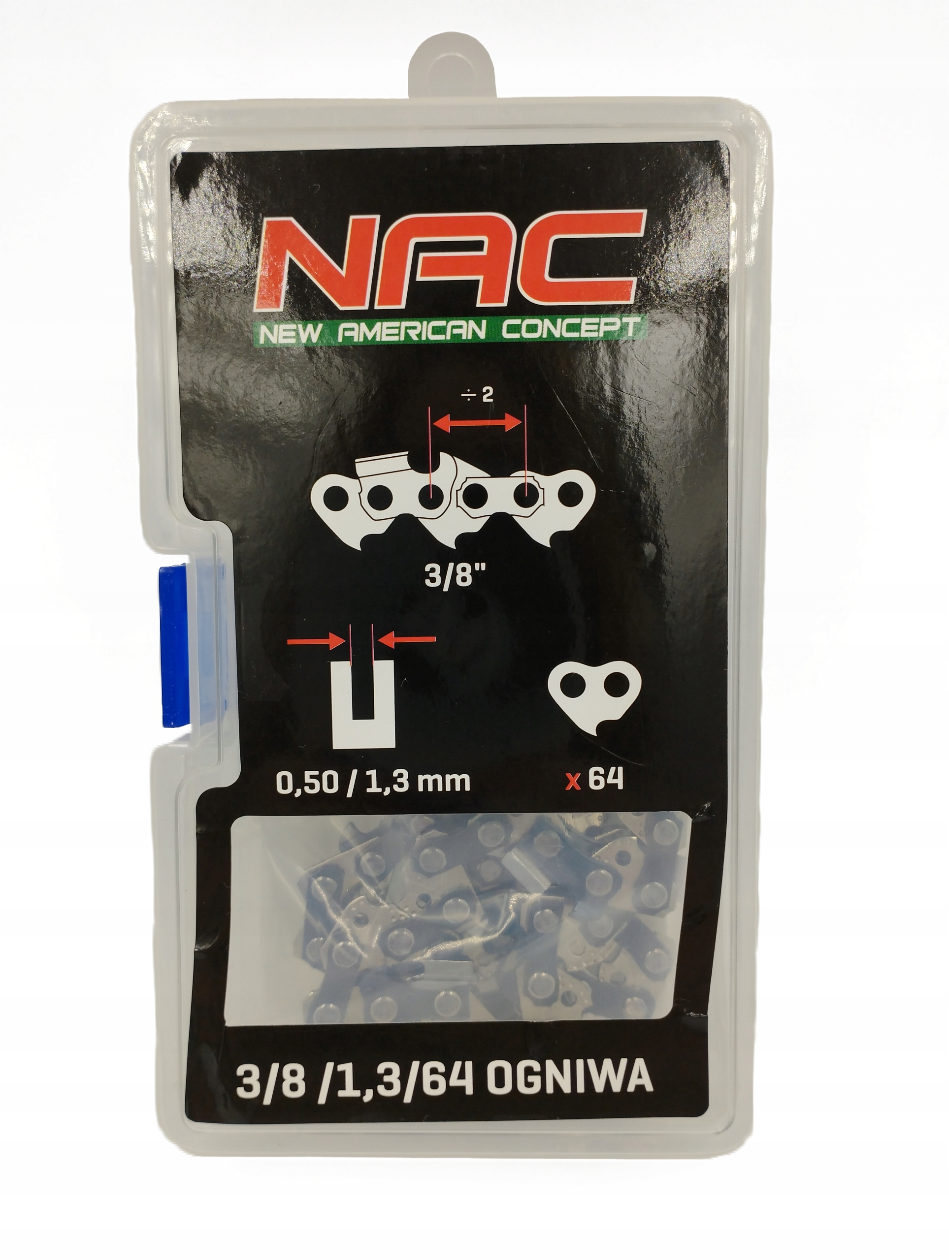 

Łańcuch piły Nac 45cm 18" 3/8 1,3mm 64 ogniwa