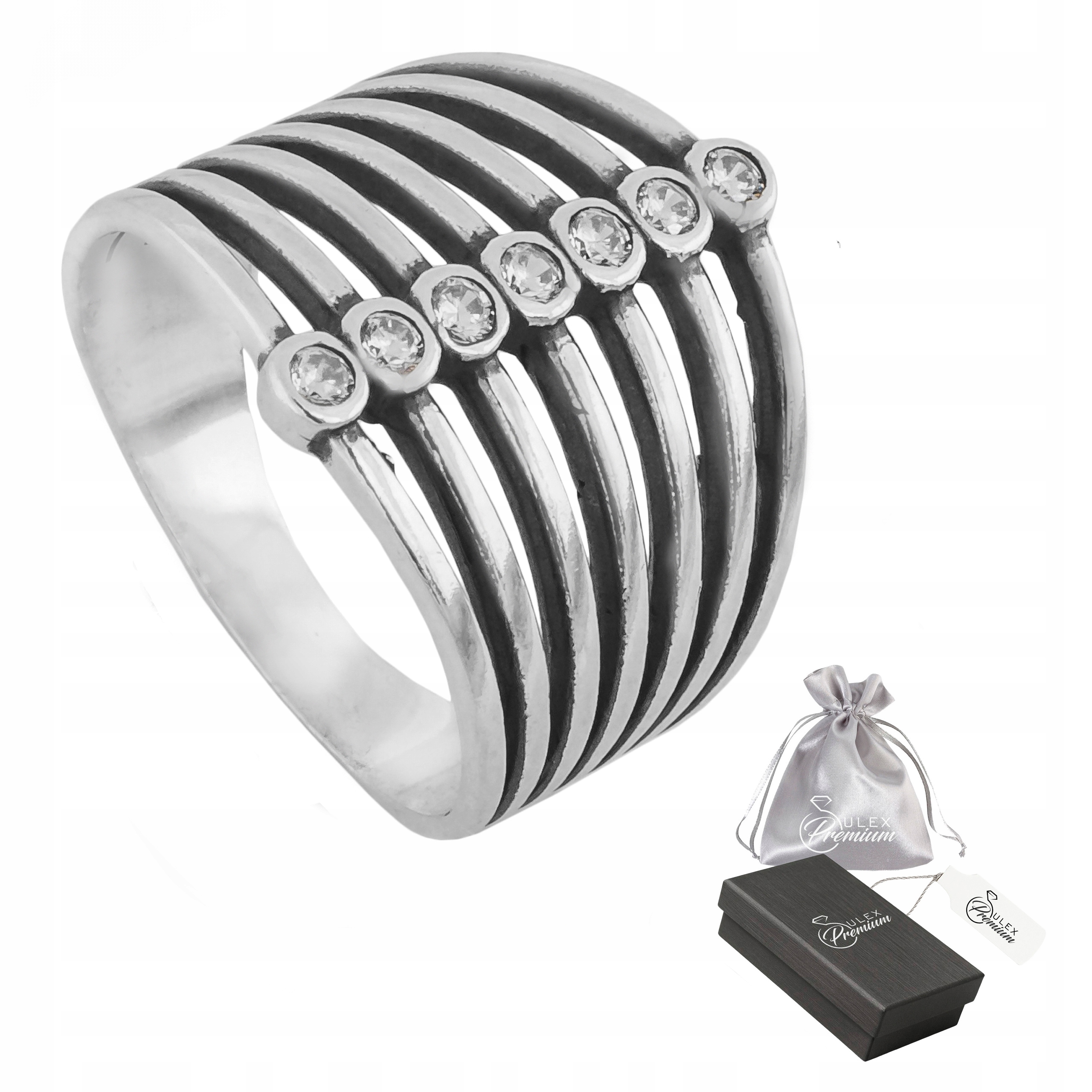 Stříbrný Prstýnek ryzost 925 Elegantní moderní s kubickým zirkonem vel. 18