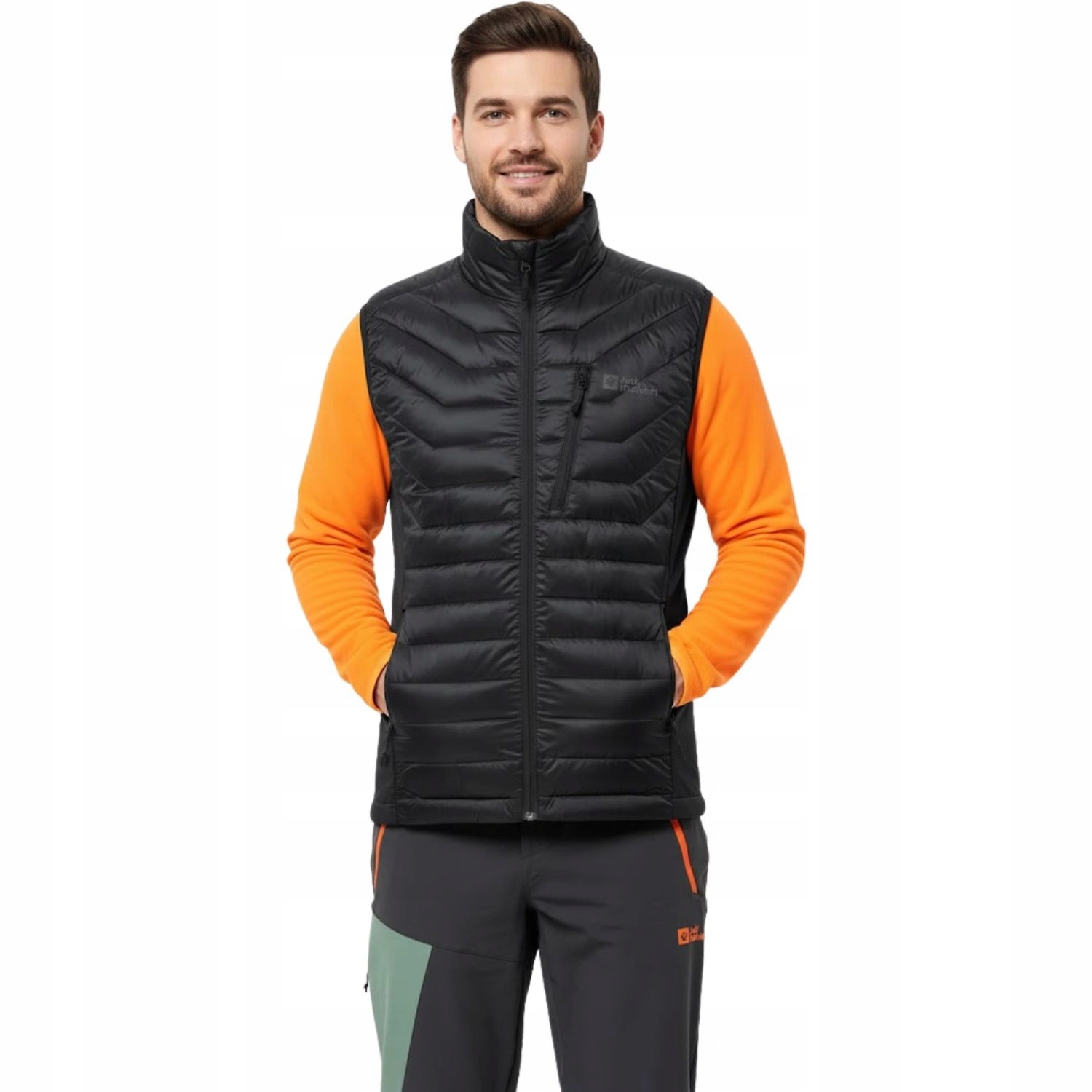 Pánská vesta Jack Wolfskin bez rukávů, prošívaná, péřová, černá vel. S