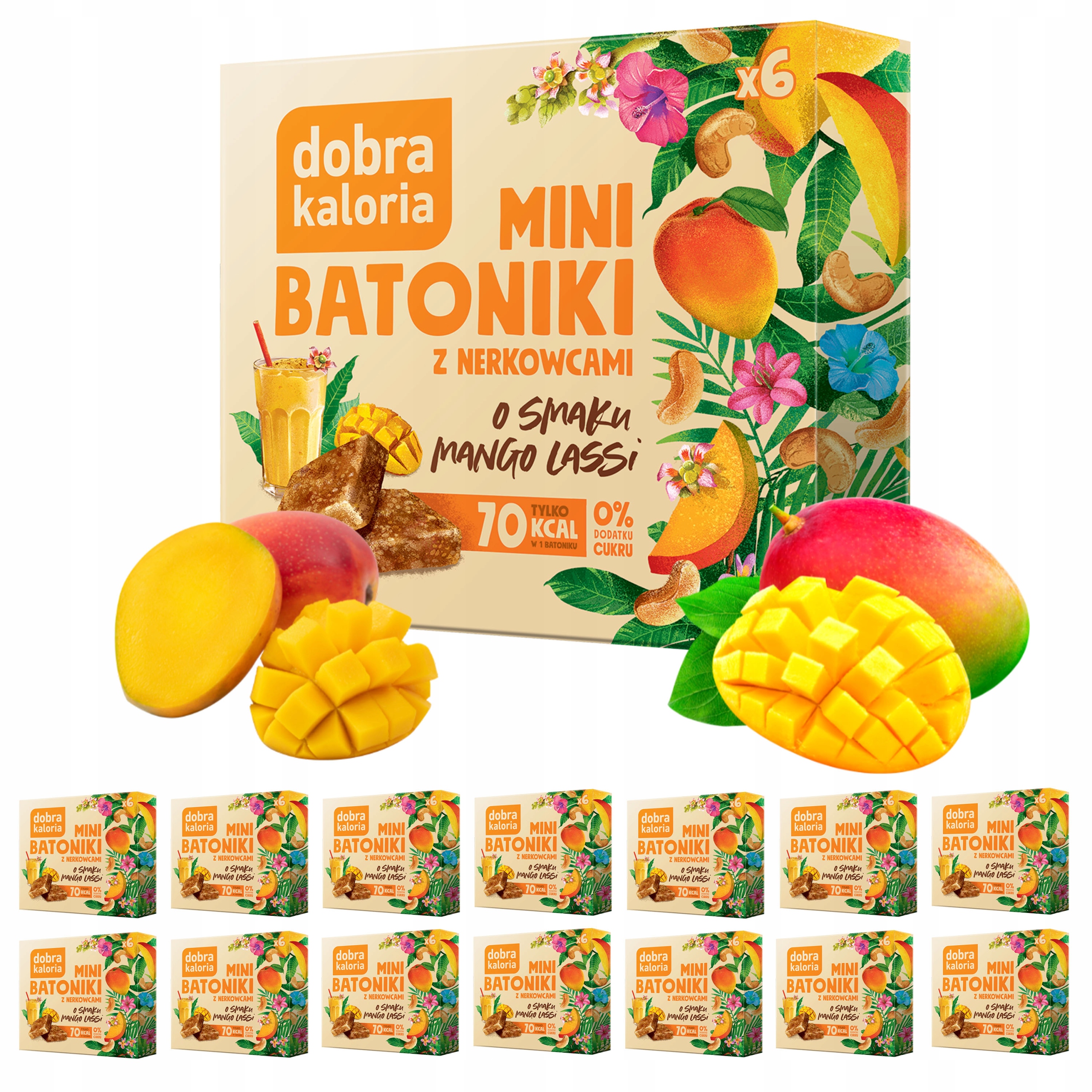 Zdrowe Mini Batoniki Mango Lassi Bez Cukru Magnez Potas 6 szt Dobra Kaloria