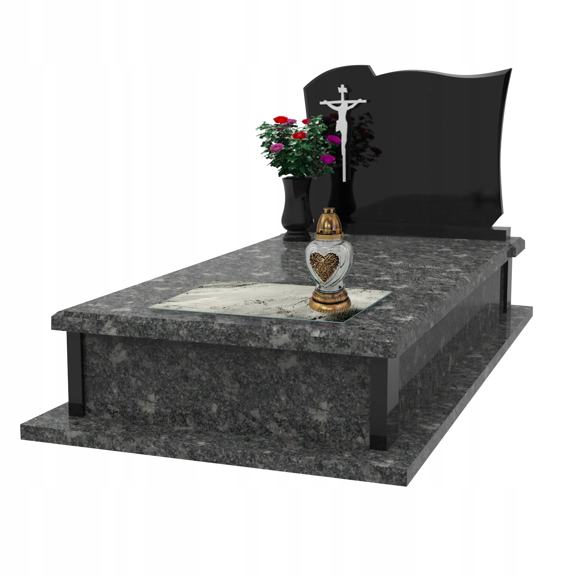 SZKLANA PODSTAWKA POD ZNICZE 60x20cm Marmur 33c Stan opakowania oryginalne