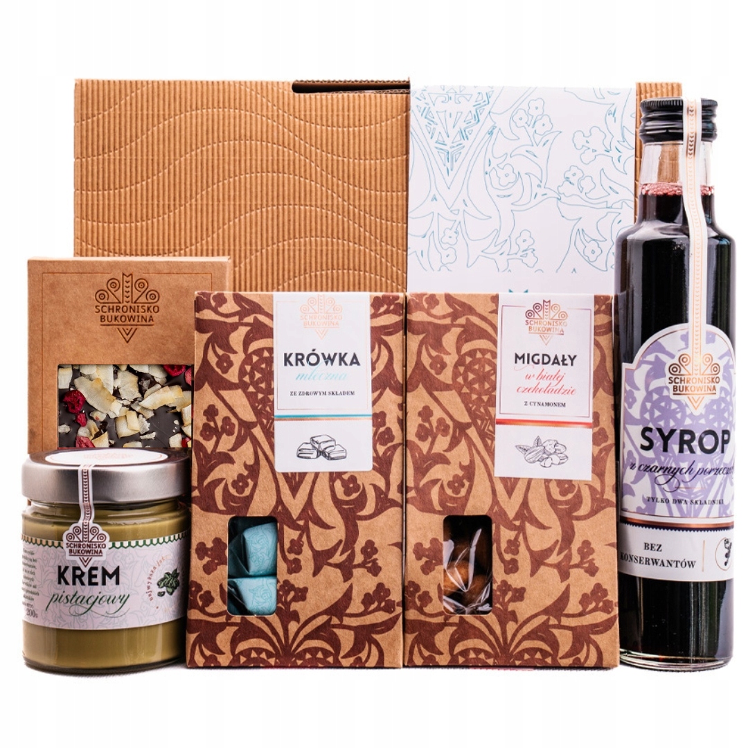 Sada hvězdiček Schronisko Bukowina kravička mandle čokoláda krémový sirup