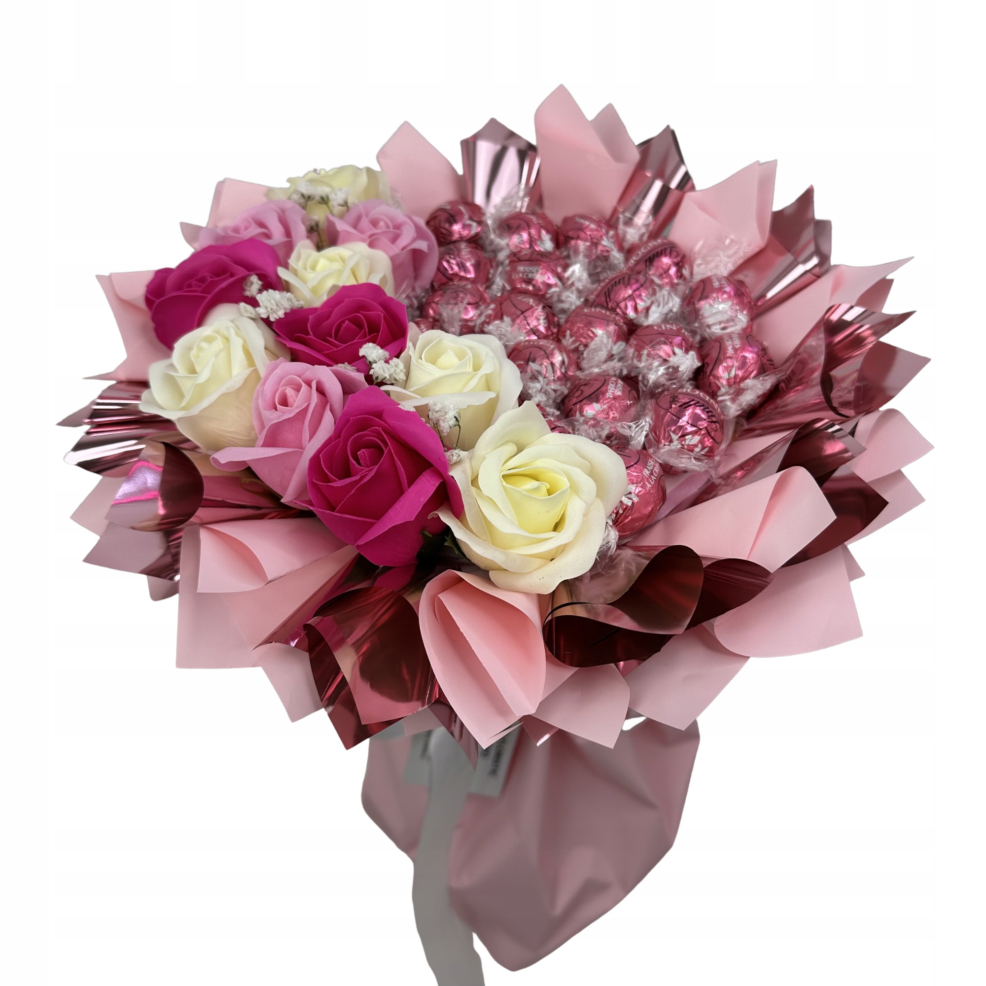 Levně Dárková Sada Kytice Růží Lindt Den Žen A Matek Výročí Narození 18.