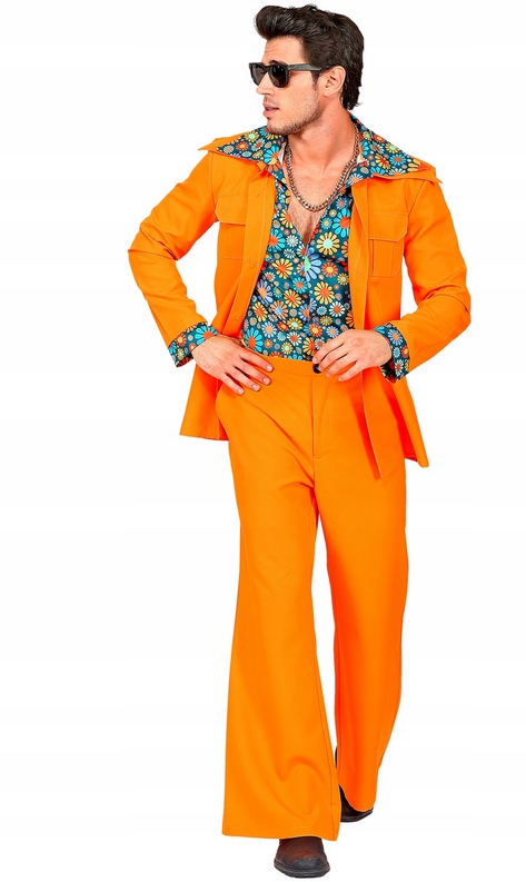 Kostým Oranžový Oblek 70. Léta Disco Karneval Bal S 09401