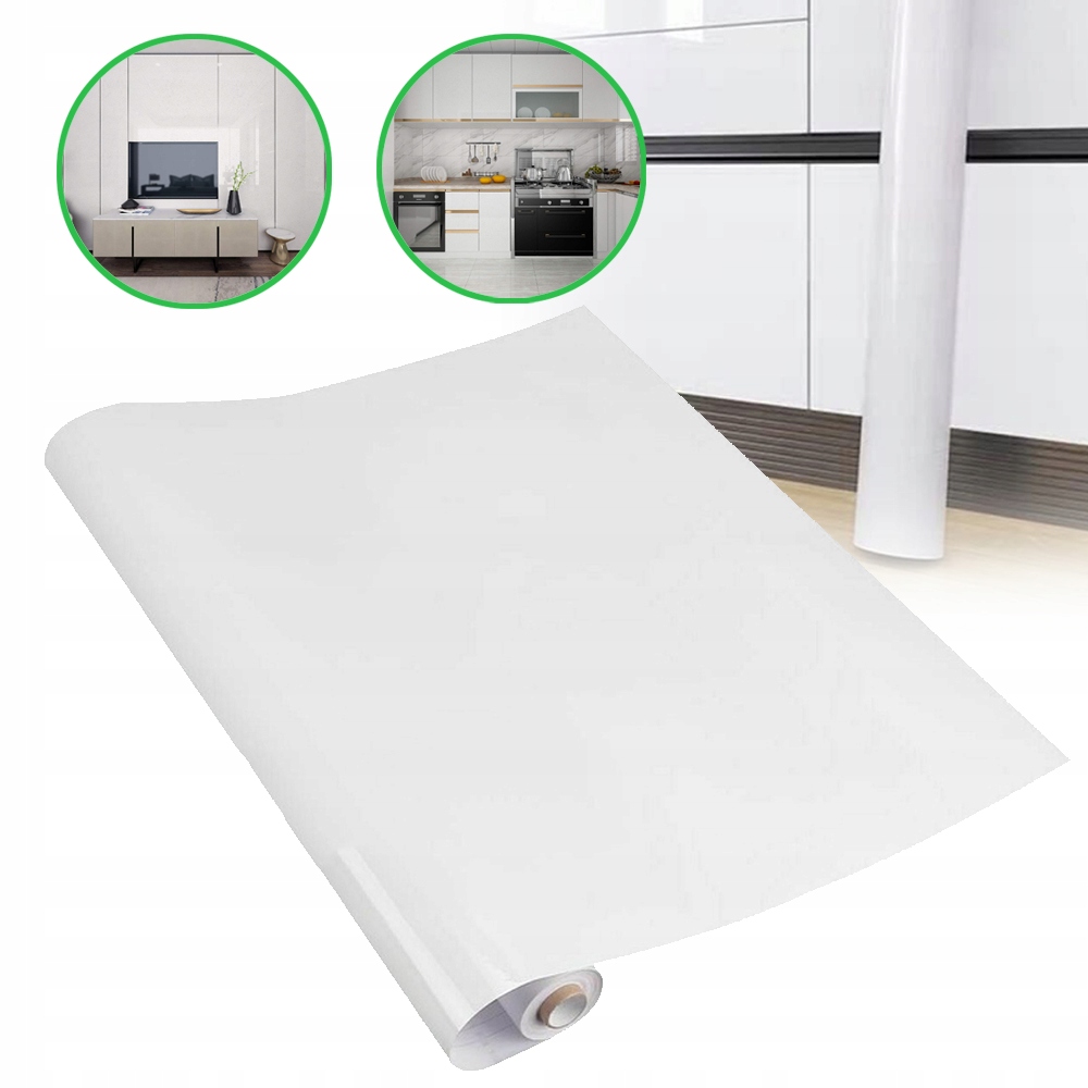 PAPIER SAMOPRZYLEPNY DO MEBLI BIAŁY, TAPETA SAMOPRZYLEPNA, SAMOPRZYLEPNA