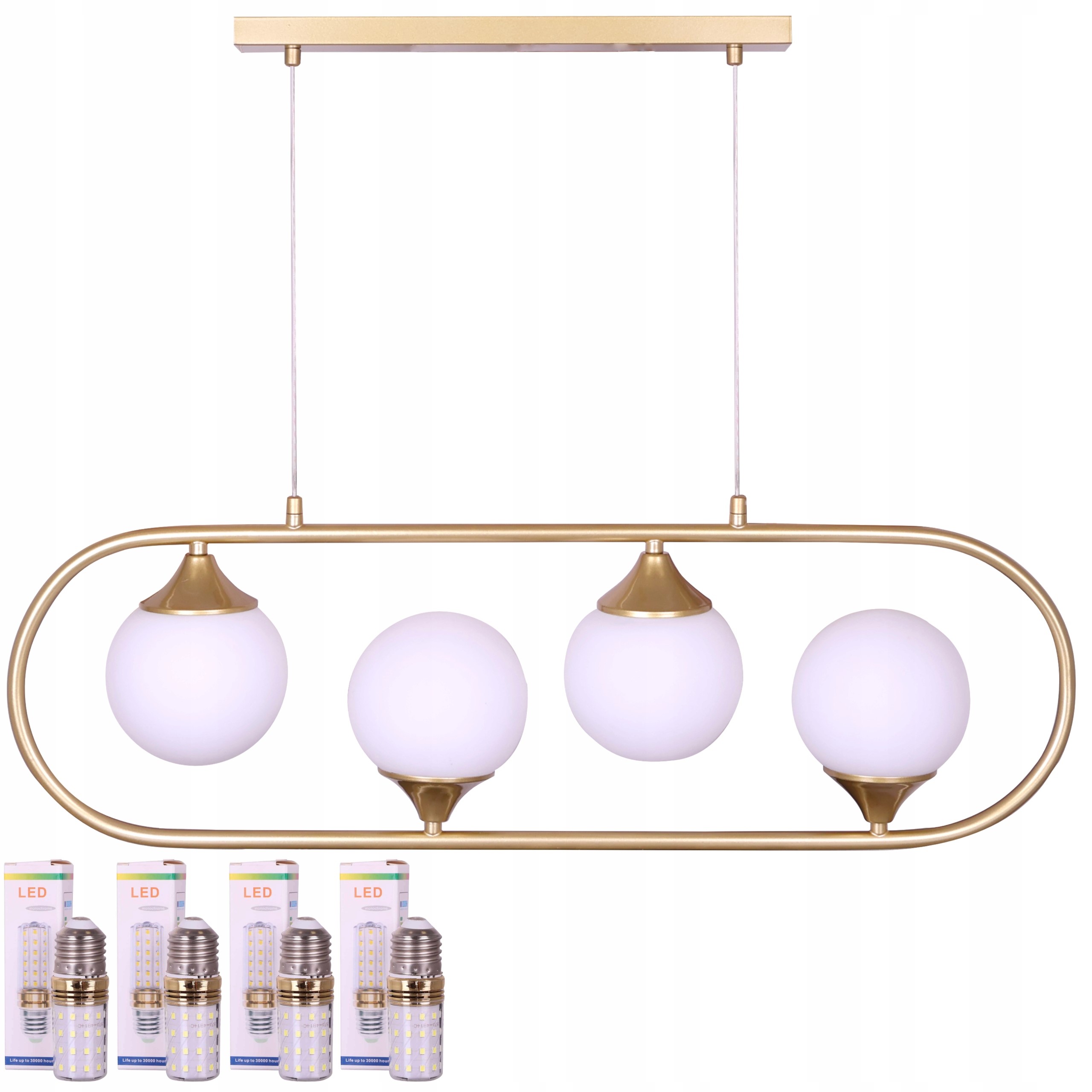 Moderní Designová Závěsná Led Lampa Zlatá Dárek Žárovky