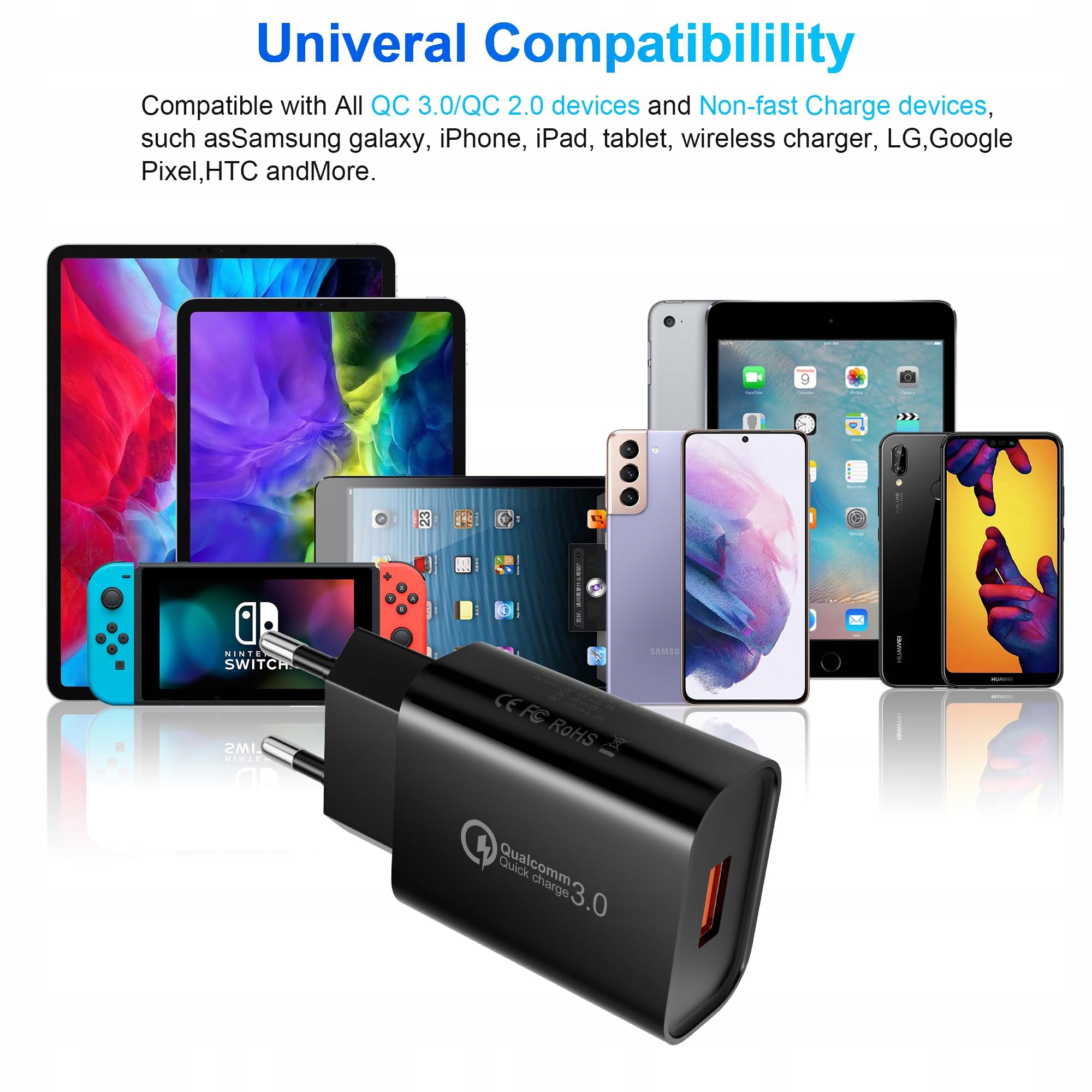 JupptElectronics Szybka Ładowarka USB 18W QC 30 Do iPhone Smartfonów — miniatura 7