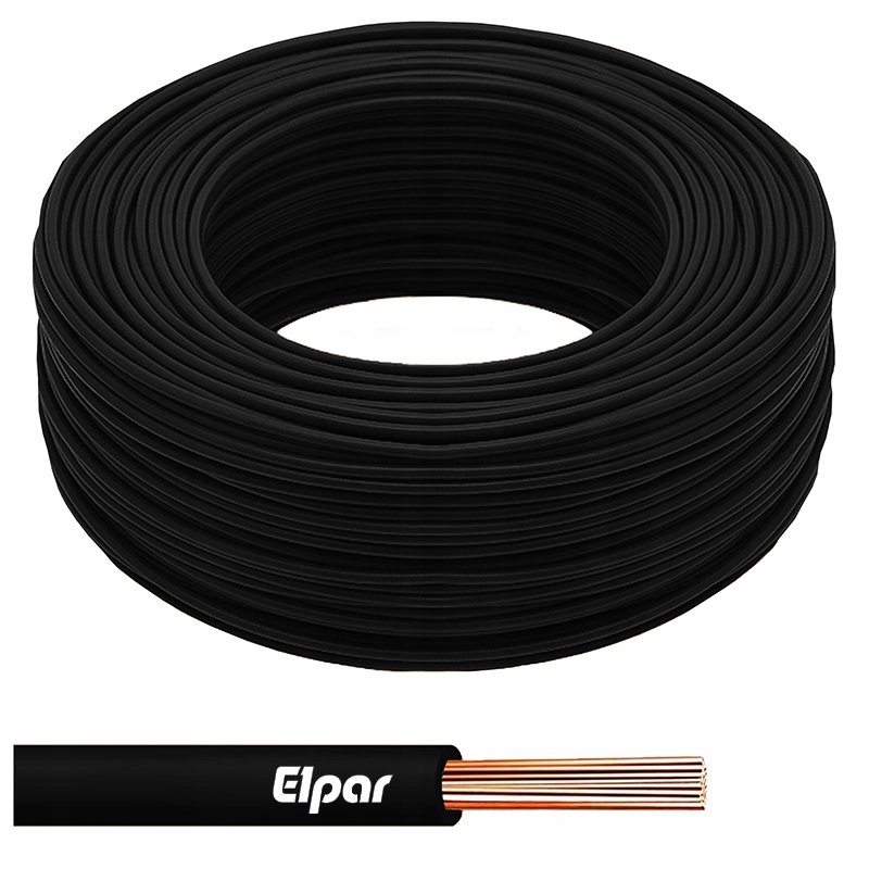Kabel Lgy 6 černý, jednoduché lanko Elpar (balení 100 m)