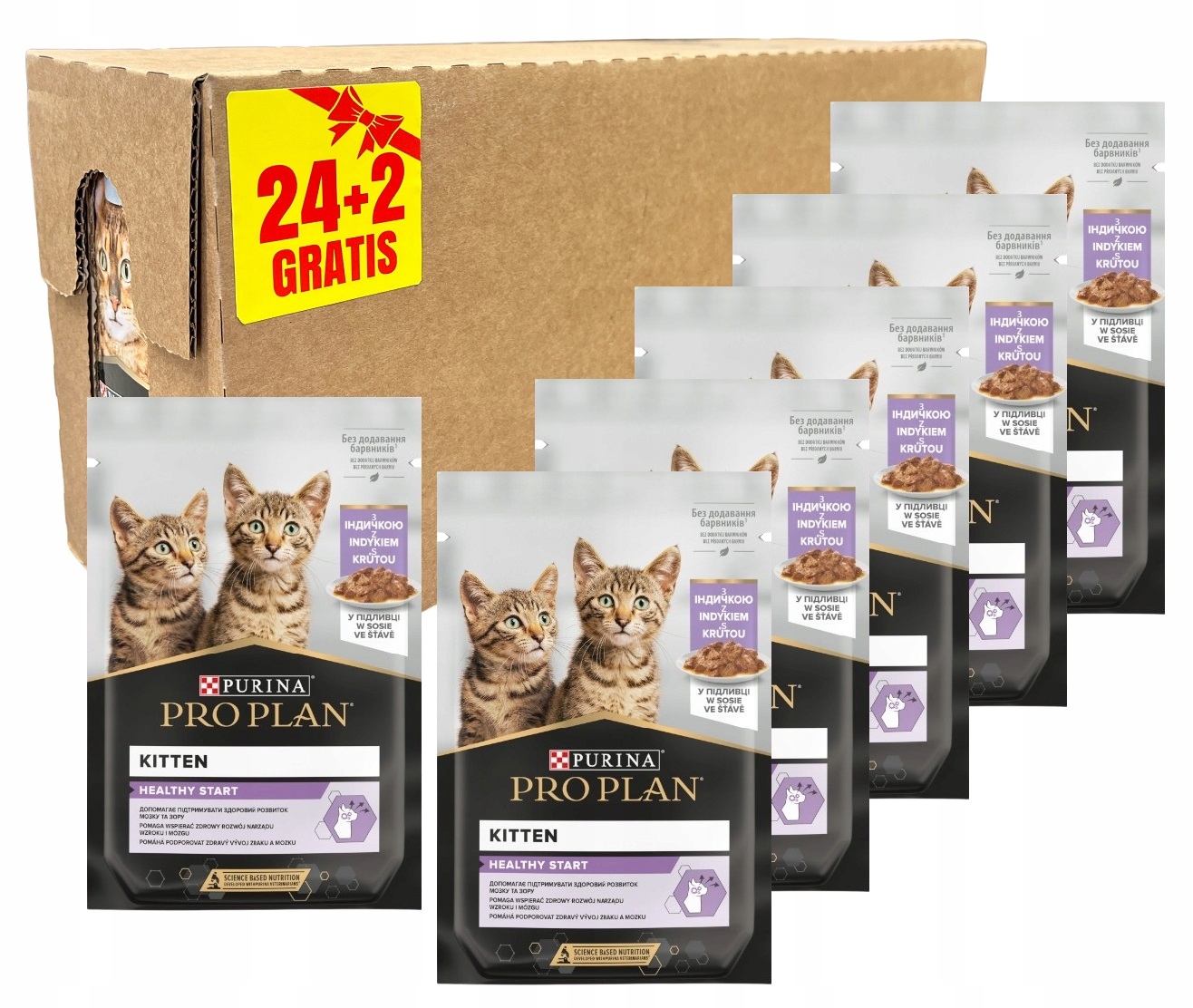 Purina Pro Plan z Indykiem Kitten Junior karma dla kota 24+2(26szt.) 2,21kg