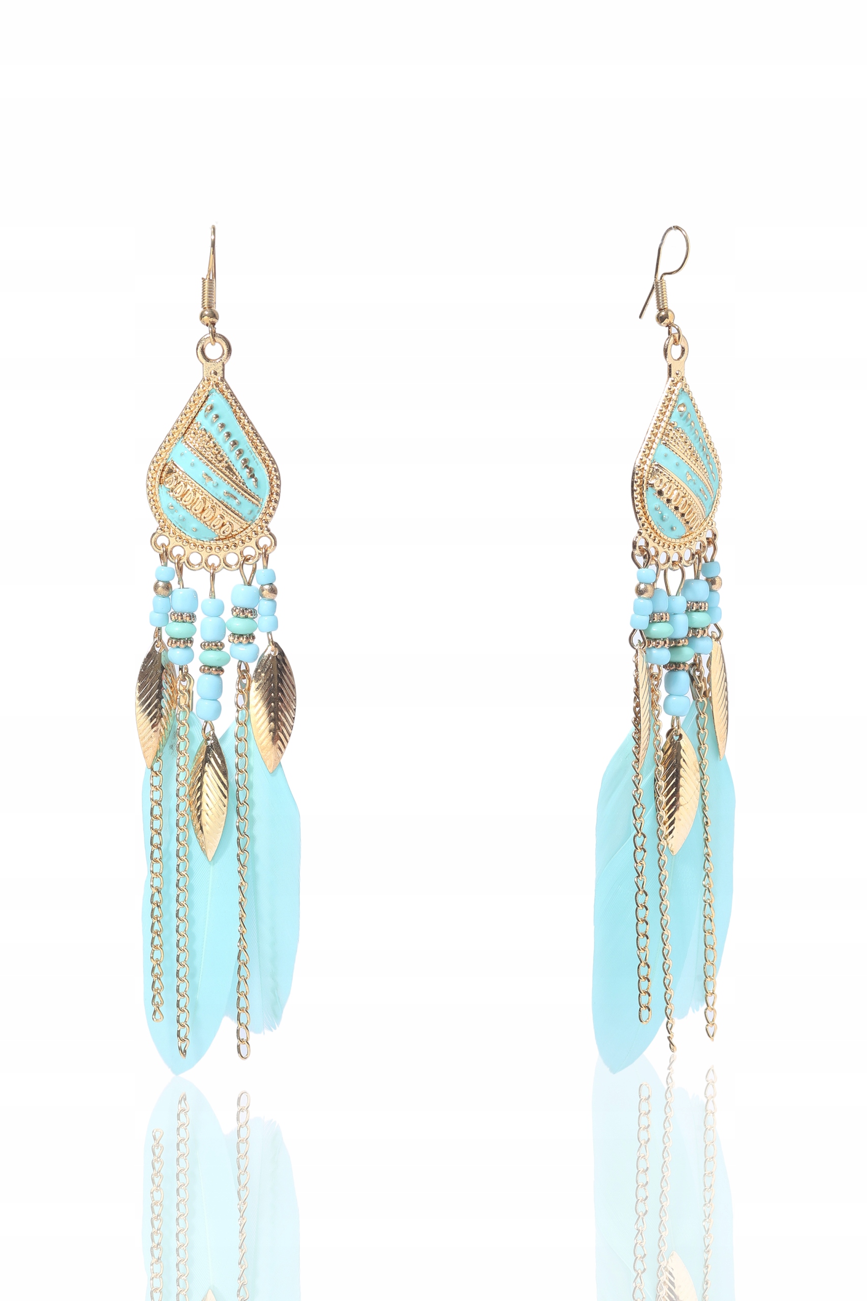 Kolczyki piórka wiszące w stylu orientalnym boho Marka Inna marka