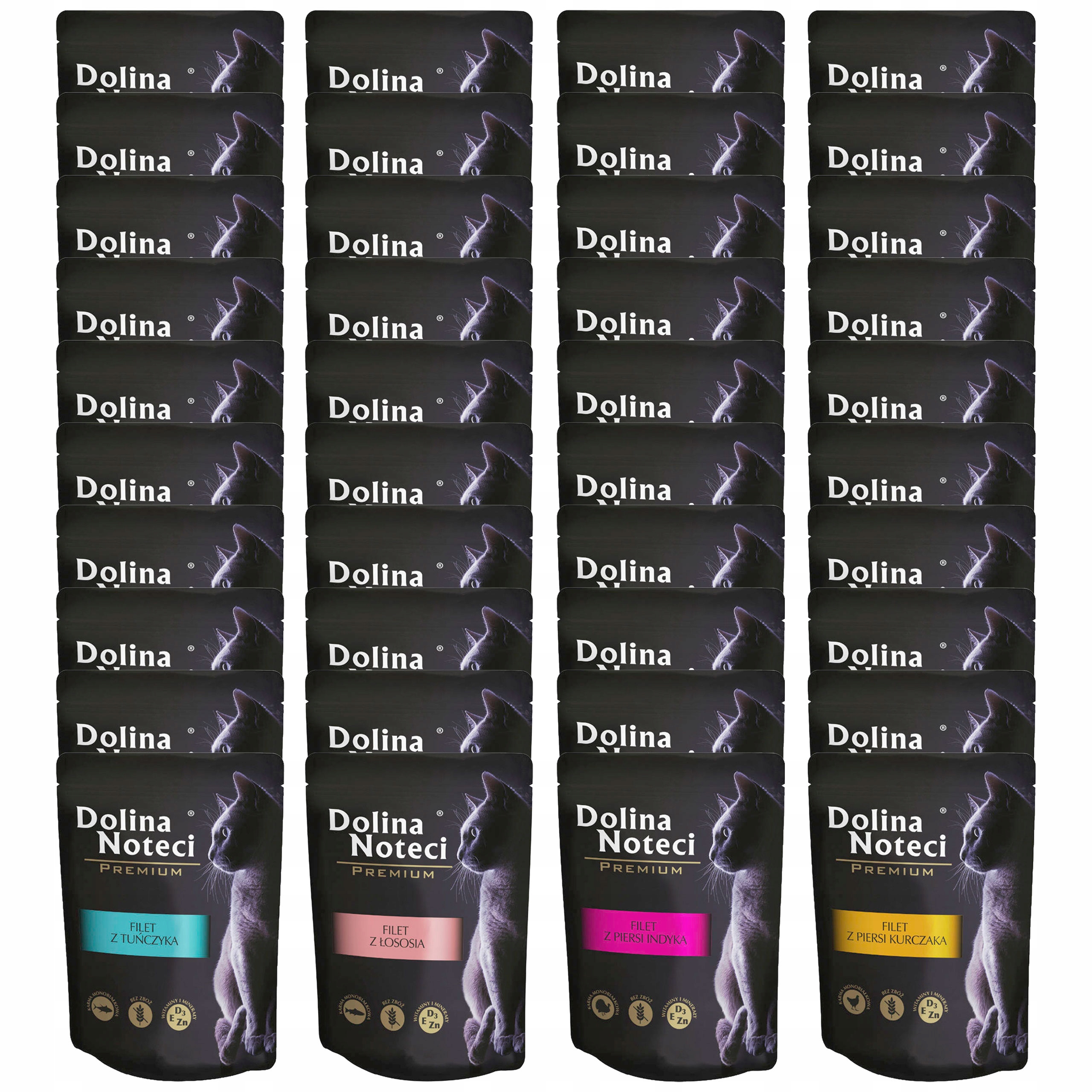 Levně Dolina Noteci Premium Filé krmivo mokré pro kočky mix chutí 40 x 85 g