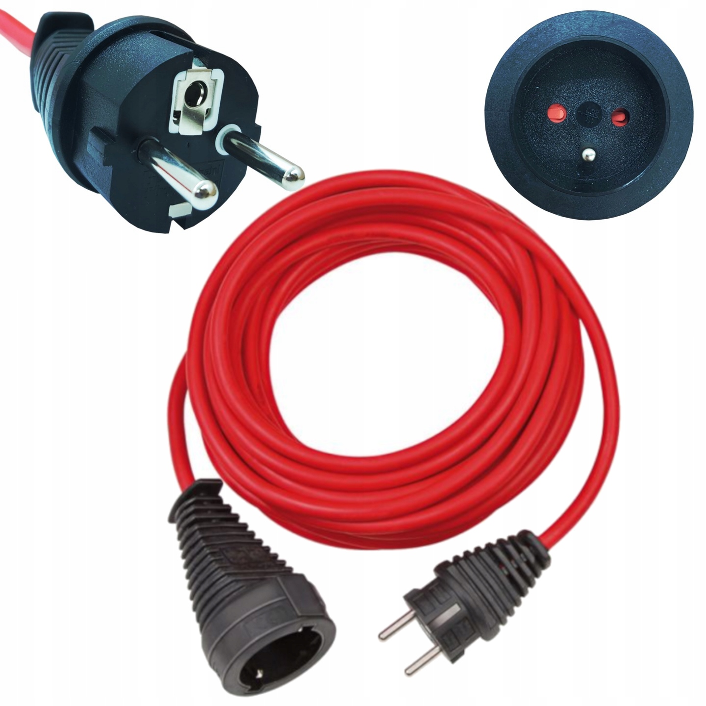 

Przedłużacz Czerwony 5 M Kabel W Otulinie