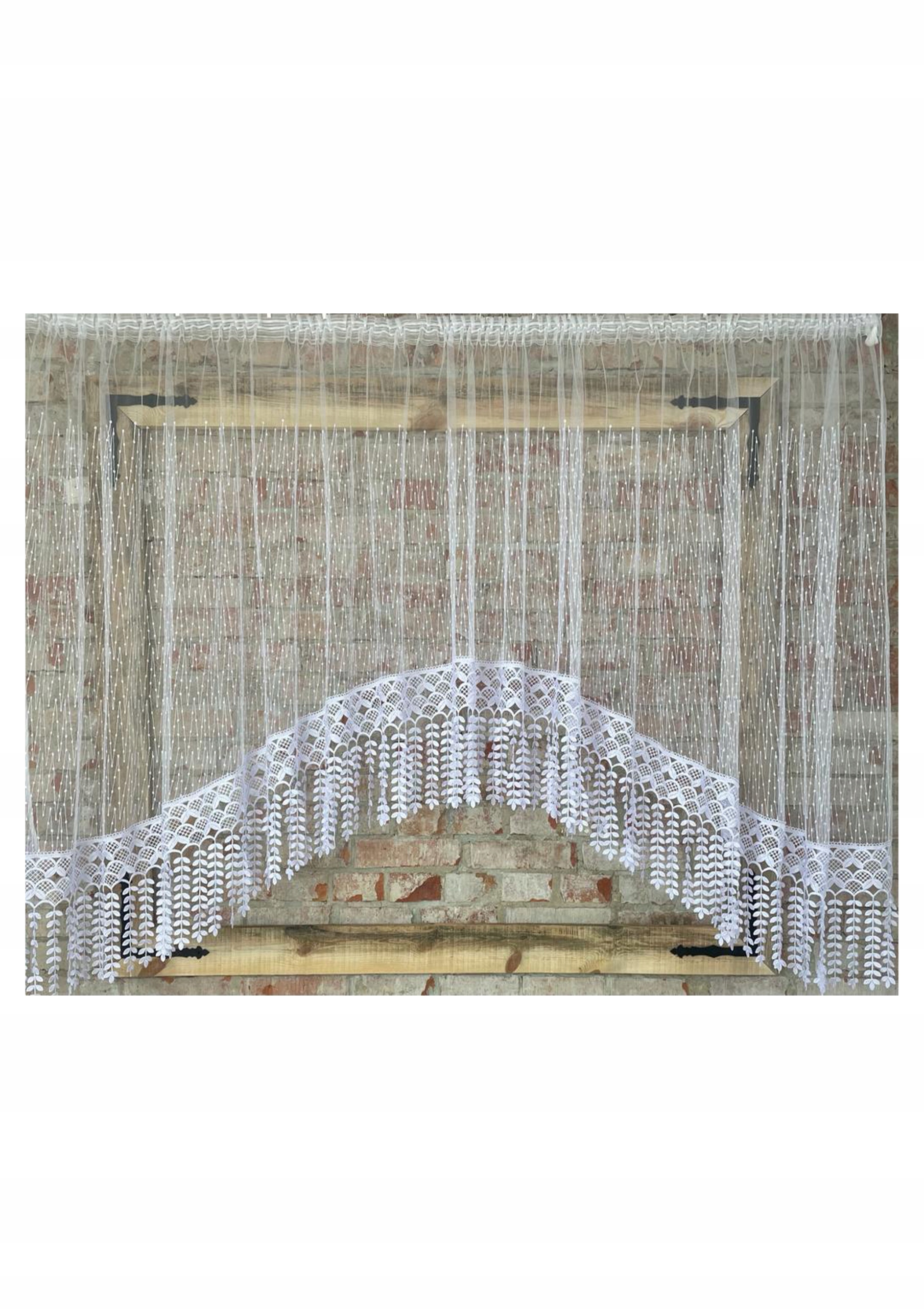 Hotová záclona 500x140, prúžková sieťka, gip. 30 cm boho