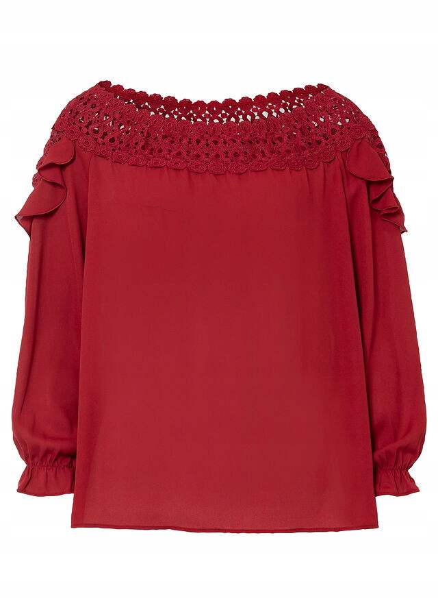 50 Bonprix bpc BLUZKA Z DEKOLTEM "CARMEN" I KORONKĄ wij