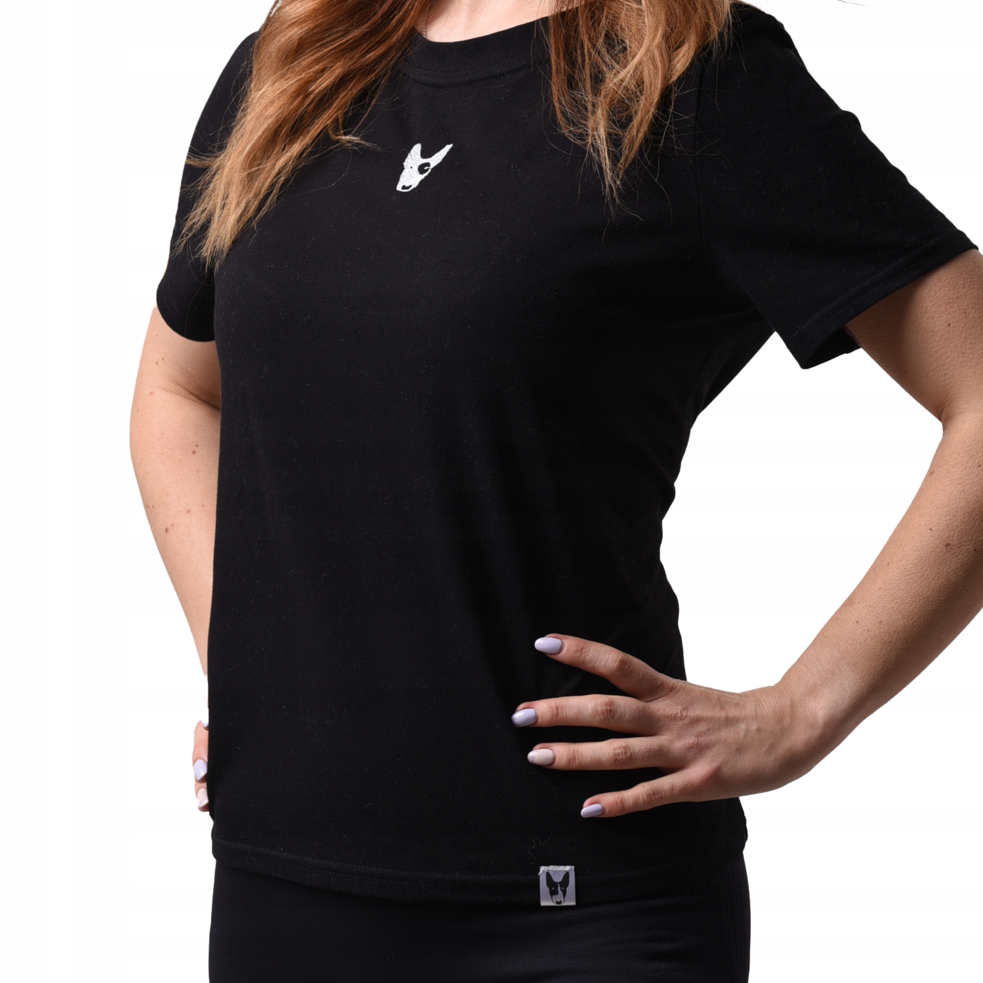 Dámské tričko Tričko logem bulteriéra a psem Xs černé, Vyrobeno v Polsku