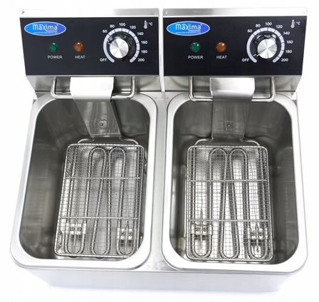 Frytkownica Podwójna Elektryczna Gastronomiczna 2x4L 5000W Maxima 09365212