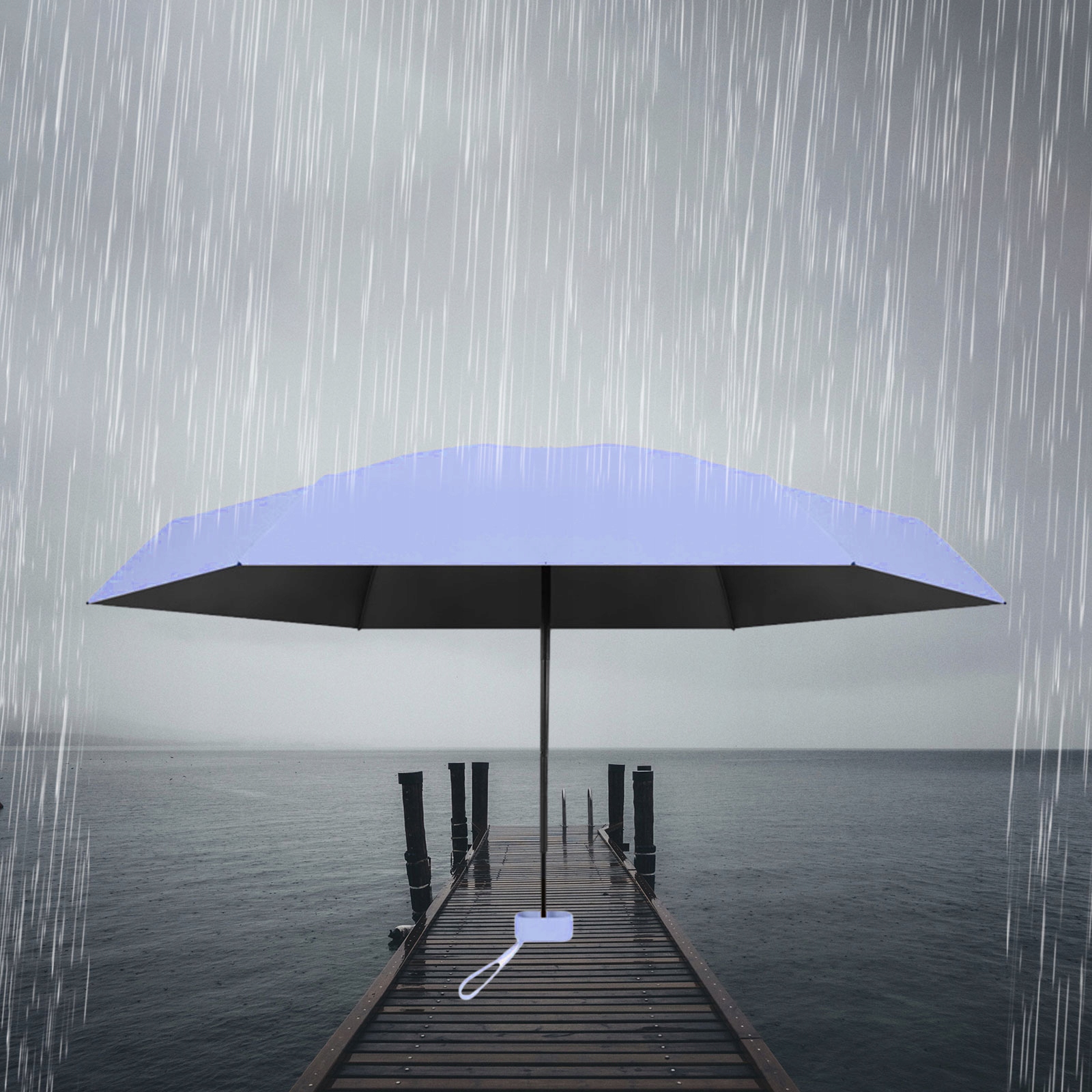 MINI PARASOL PRZECIWDESZCZOWY DO PODRÓŻY SPACERÓW AKTYWNOŚCI NA ŚWIEŻYM POWIETRZU JASNO FIOLETOWY Marka bez marki