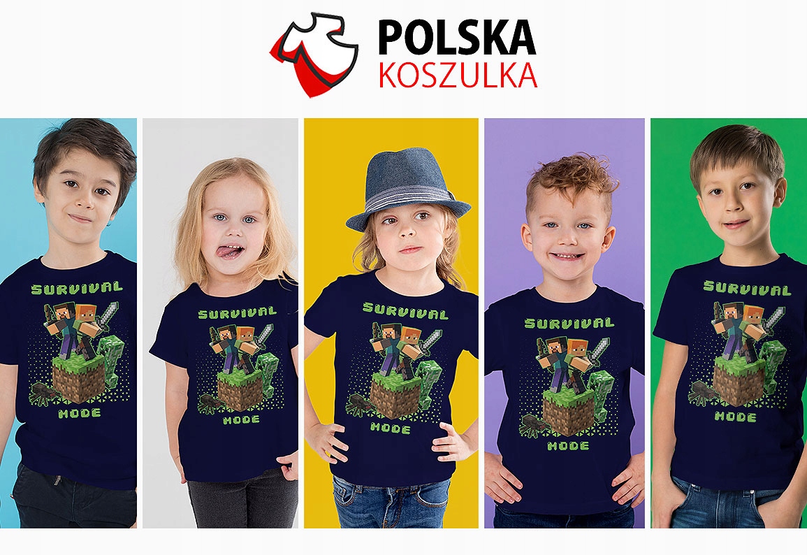 KOSZULKA DZIECIĘCA T-SHIRT DLA DZIECKA KOSZULKA MINECRAFT 116 122 JAKOŚĆ Stan opakowania oryginalne
