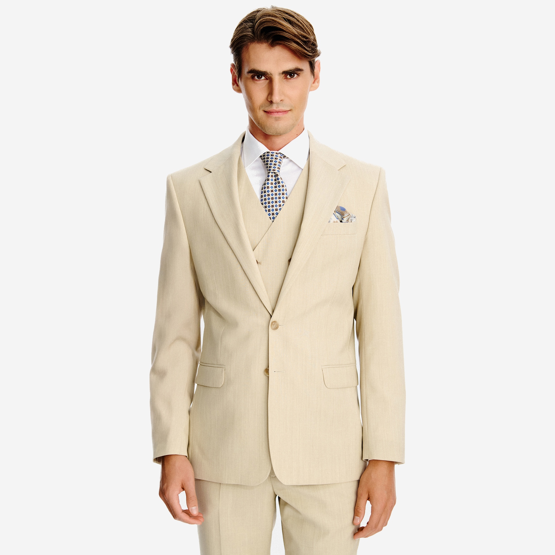 Béžová vlněná sako Slim Fit Pako Lorente vel