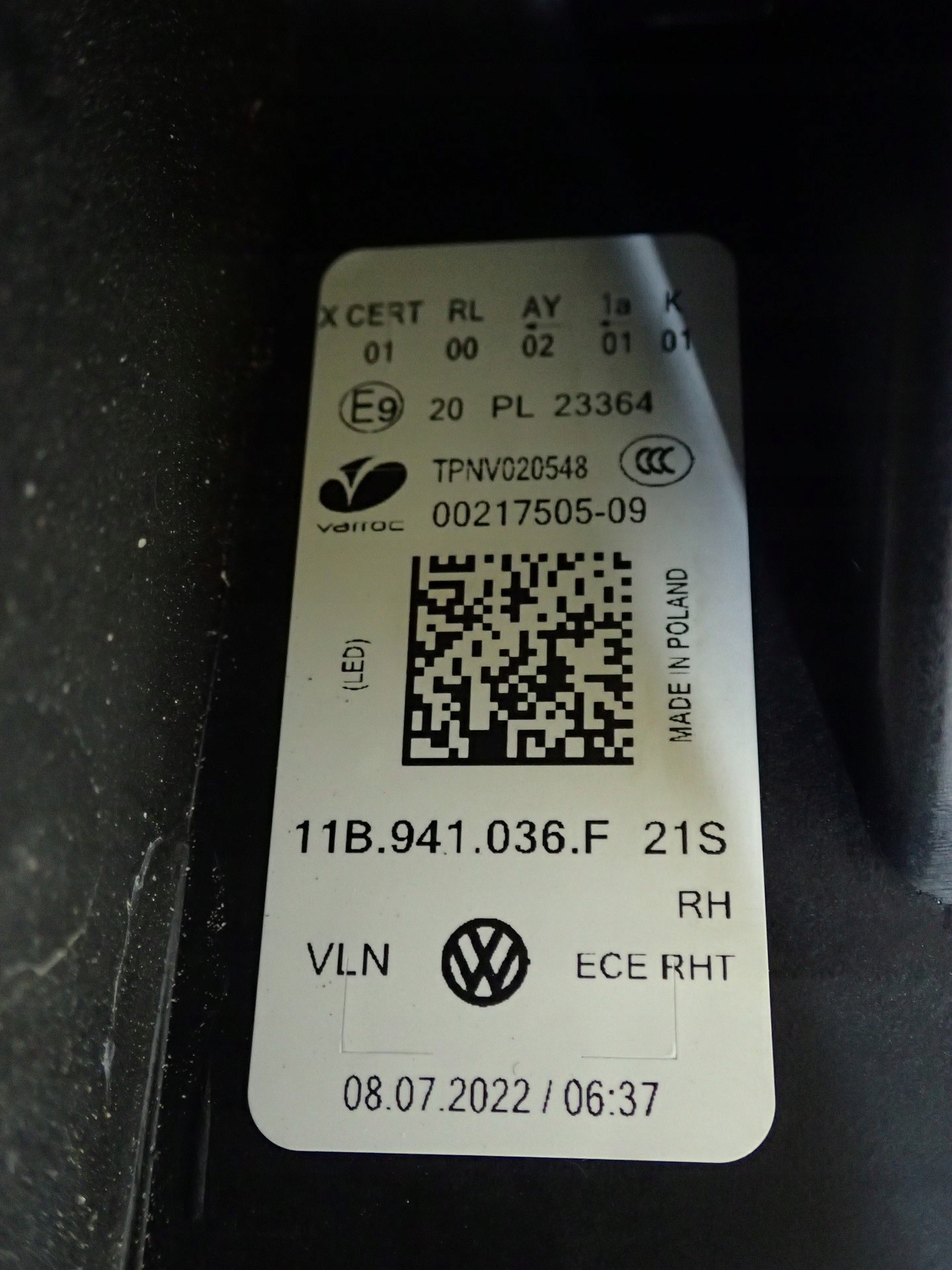 light right right FULL LED VW ID4 ID.4 E21 2020