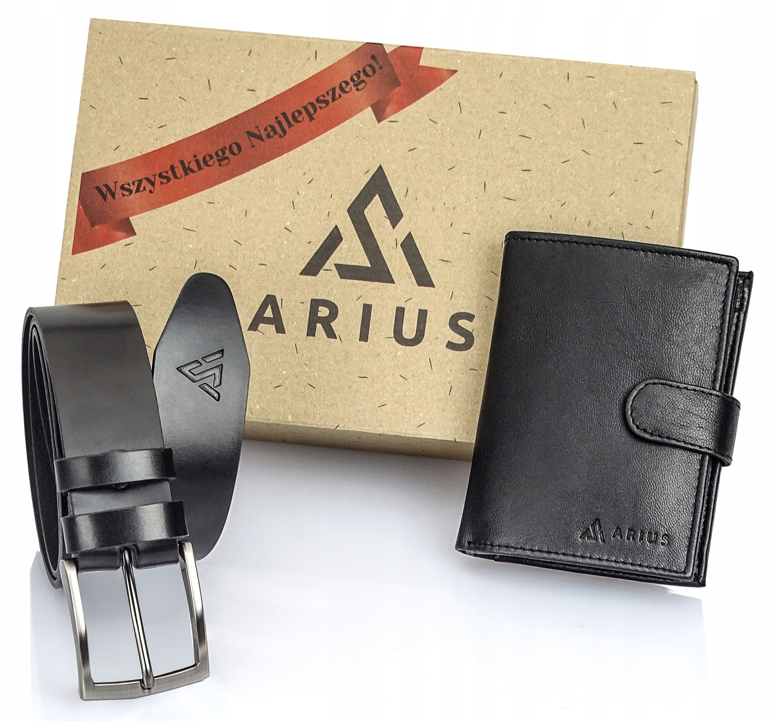 Mužský Dárek Den otců dědečka Kožený opasek pánský široký Rfid peněženka