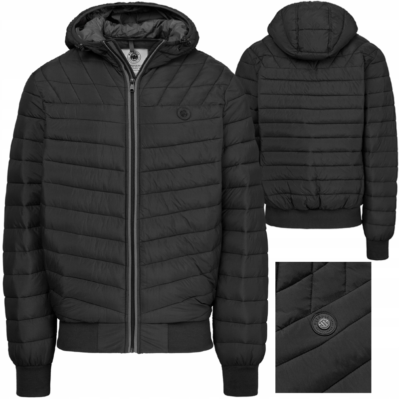 Pitbull pánská prošívaná bunda s kapucí Naylor, velikost M