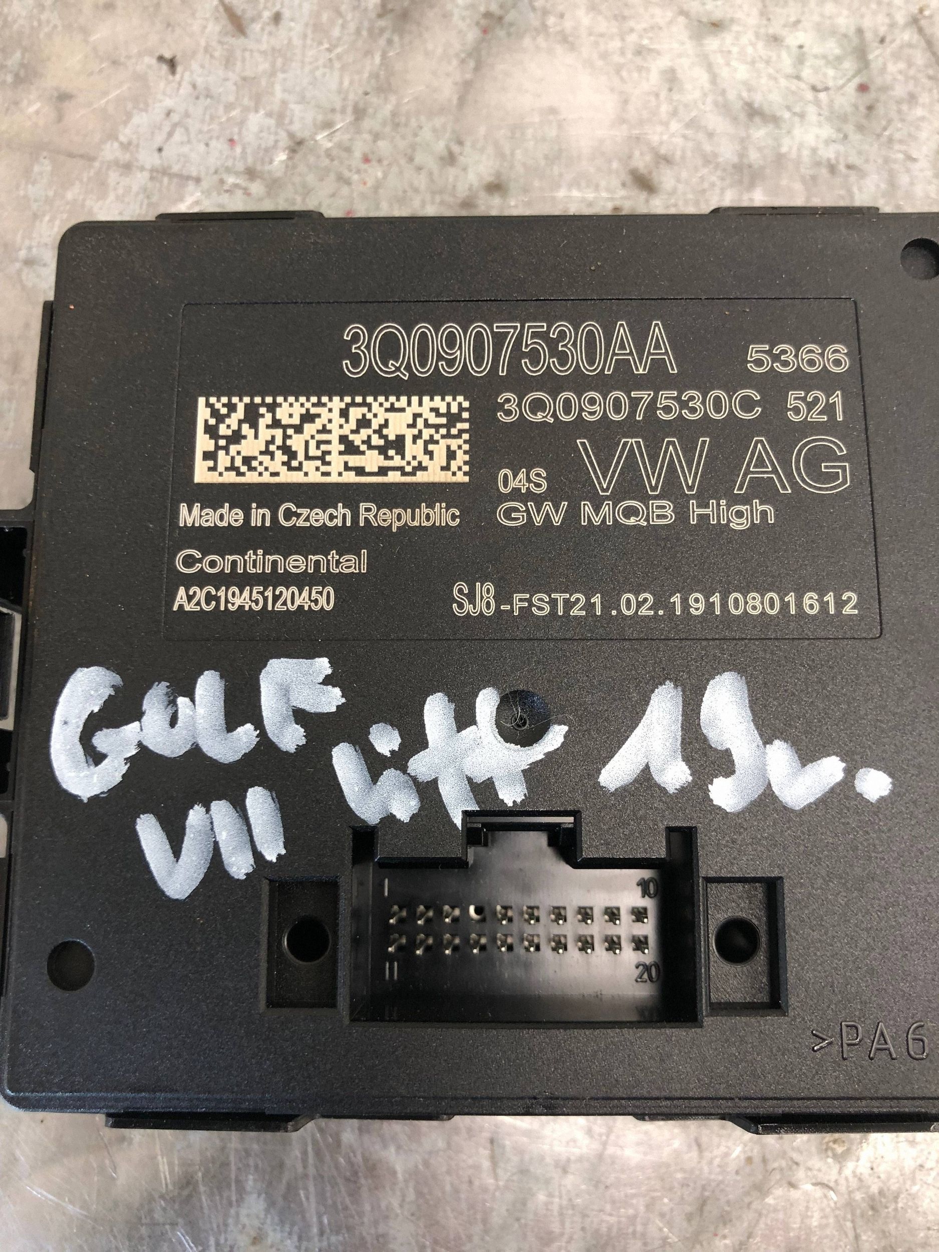 module control unit GATEWAY VW GOLF VII LIFT 3Q0907530AA