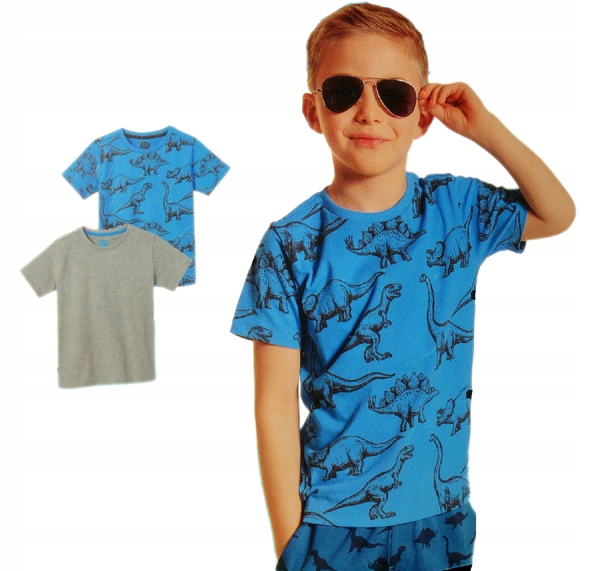 

Koszulka T-shirt 2PACK Dino Szara Chłopiec 110