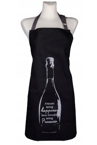 

Czarny fartuch kuchenny Prosecco butelka