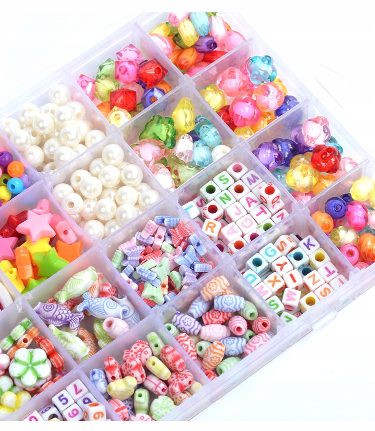 ZESTAW KORALIKI DO ROBIENIA BRANSOLETEK DUŻY XXL Materiał plastik inny