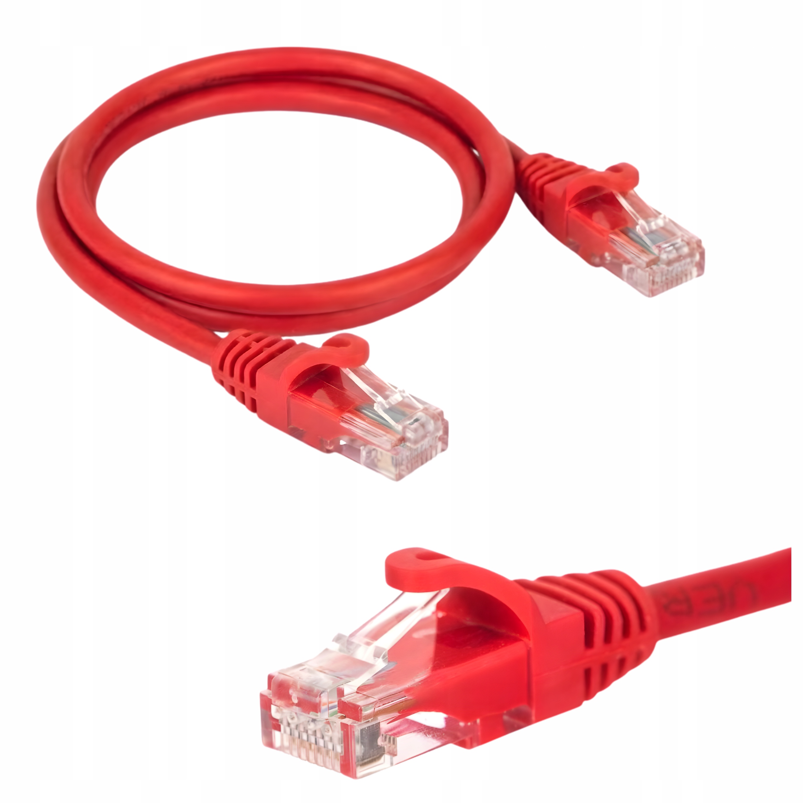 Patchcord RJ45 0,5m Lan Utp 1Gb/s kat. 5e kabel sieciowy czerwony Netrack