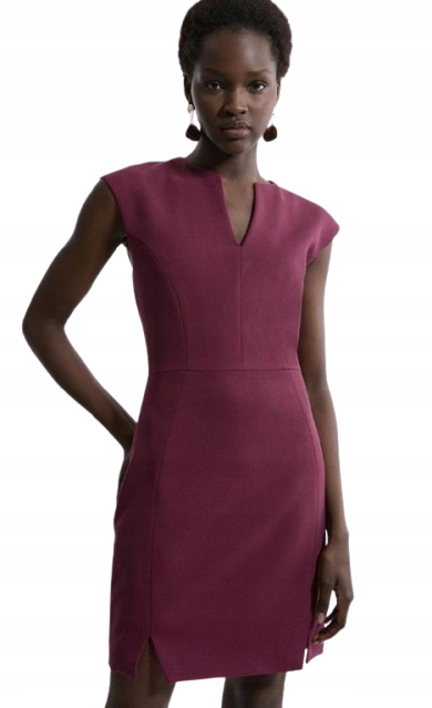 Karen Millen Petite Jednoduché Šaty S Výstřihem Špic Fialová 38 B1G