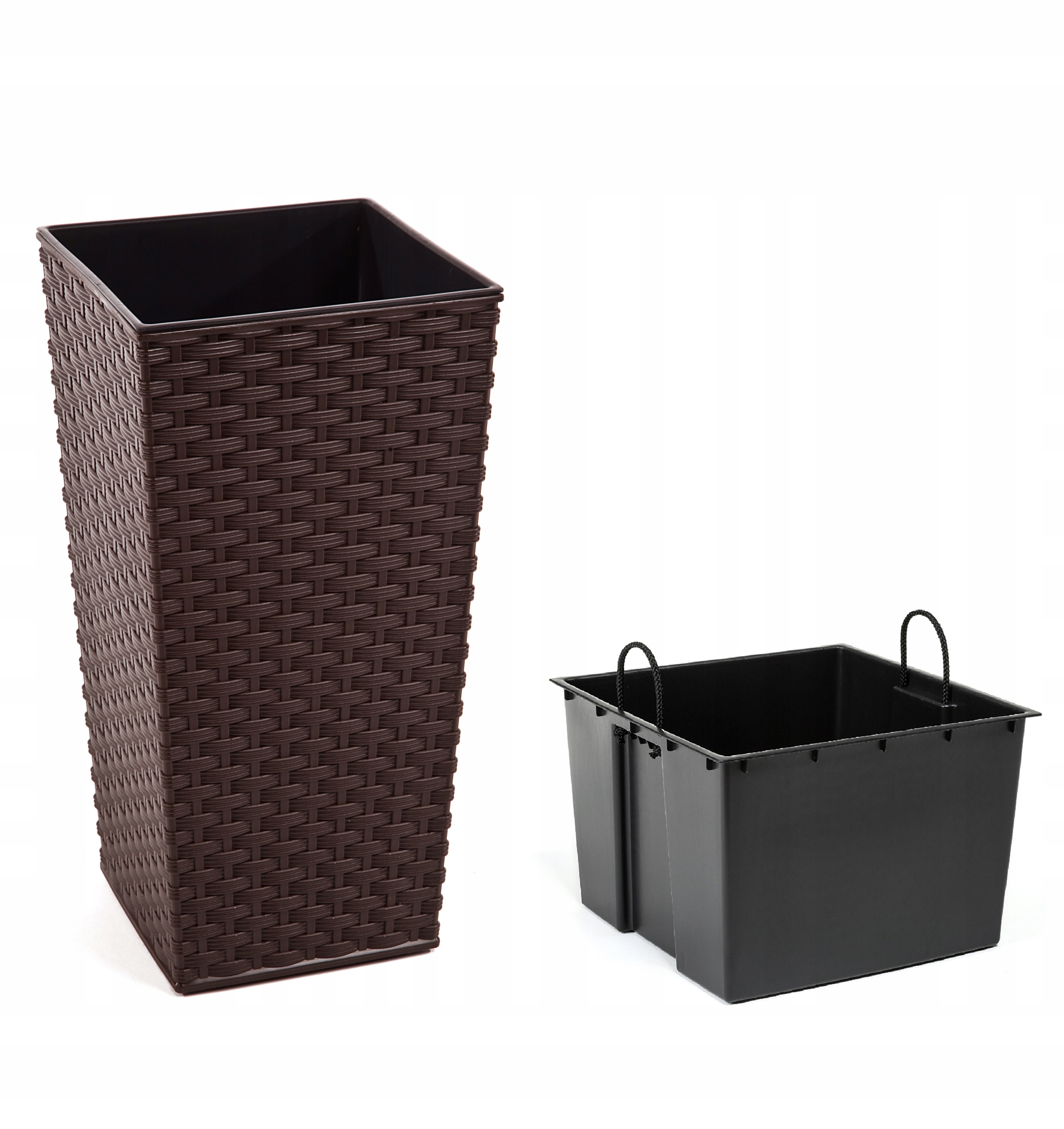

Doniczka Lamela Finezja RATTAN35x35h68+WKŁAD Mokka