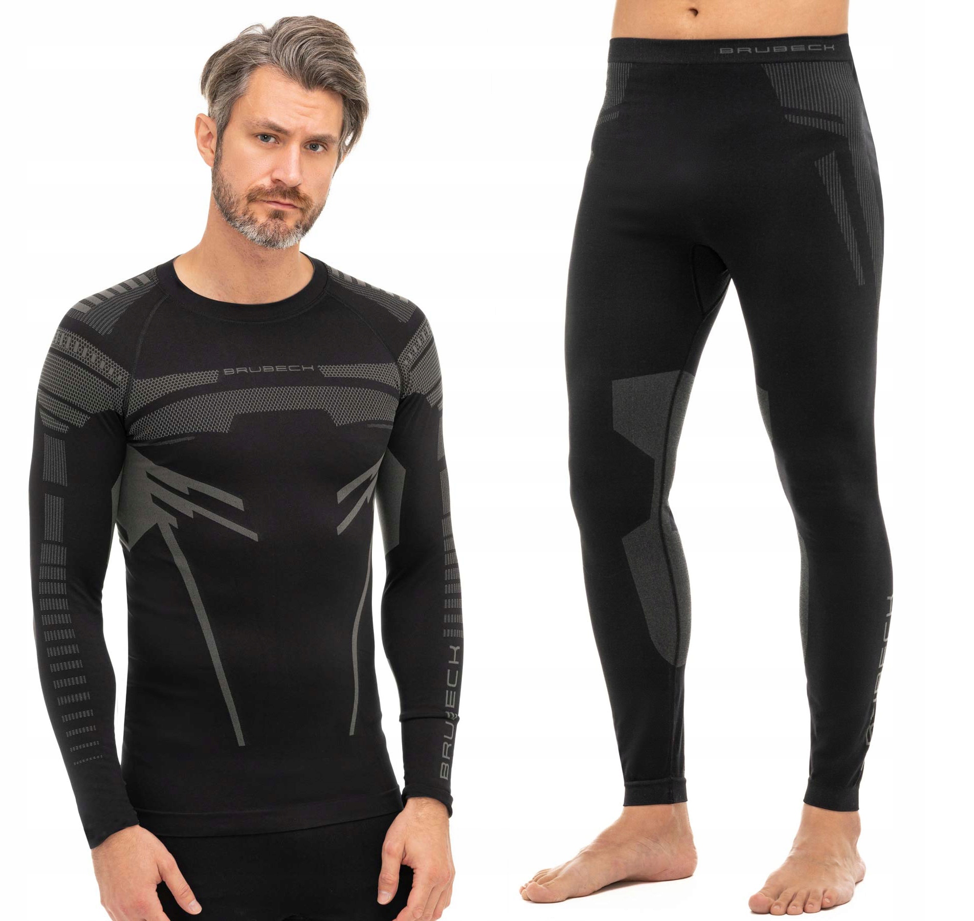 Komplet męski odzieży Brubeck Dry LS1570M+LE1327M czarny L