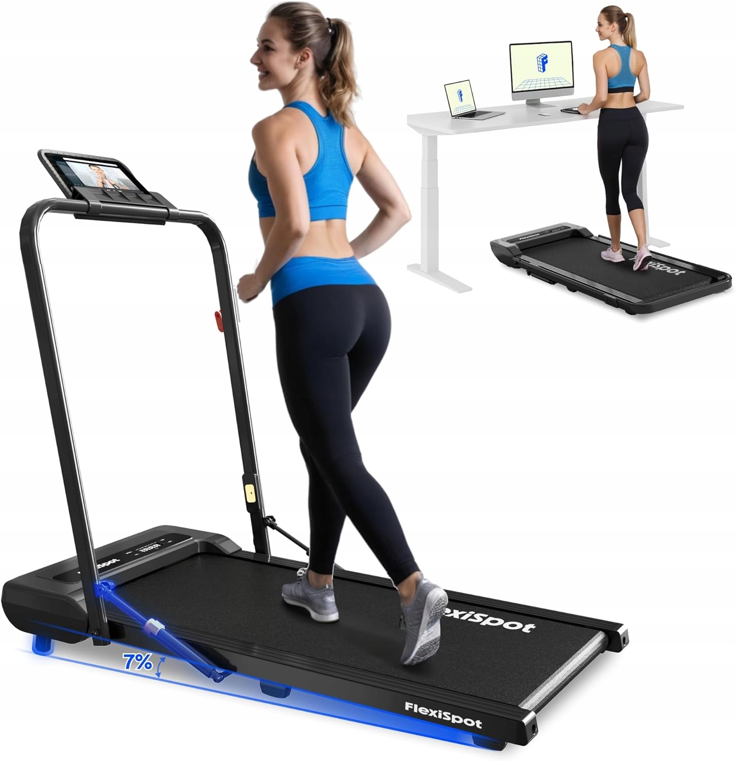 Bieżnia Flexispot Walking Pad 12KMH Led Pilot App Składana 140KG