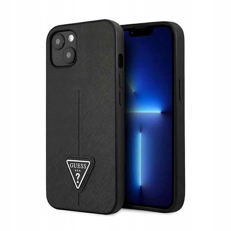 Guess Saffiano Triangle Logo Case – Pouzdro pro iPhone 14 Plus (černé)