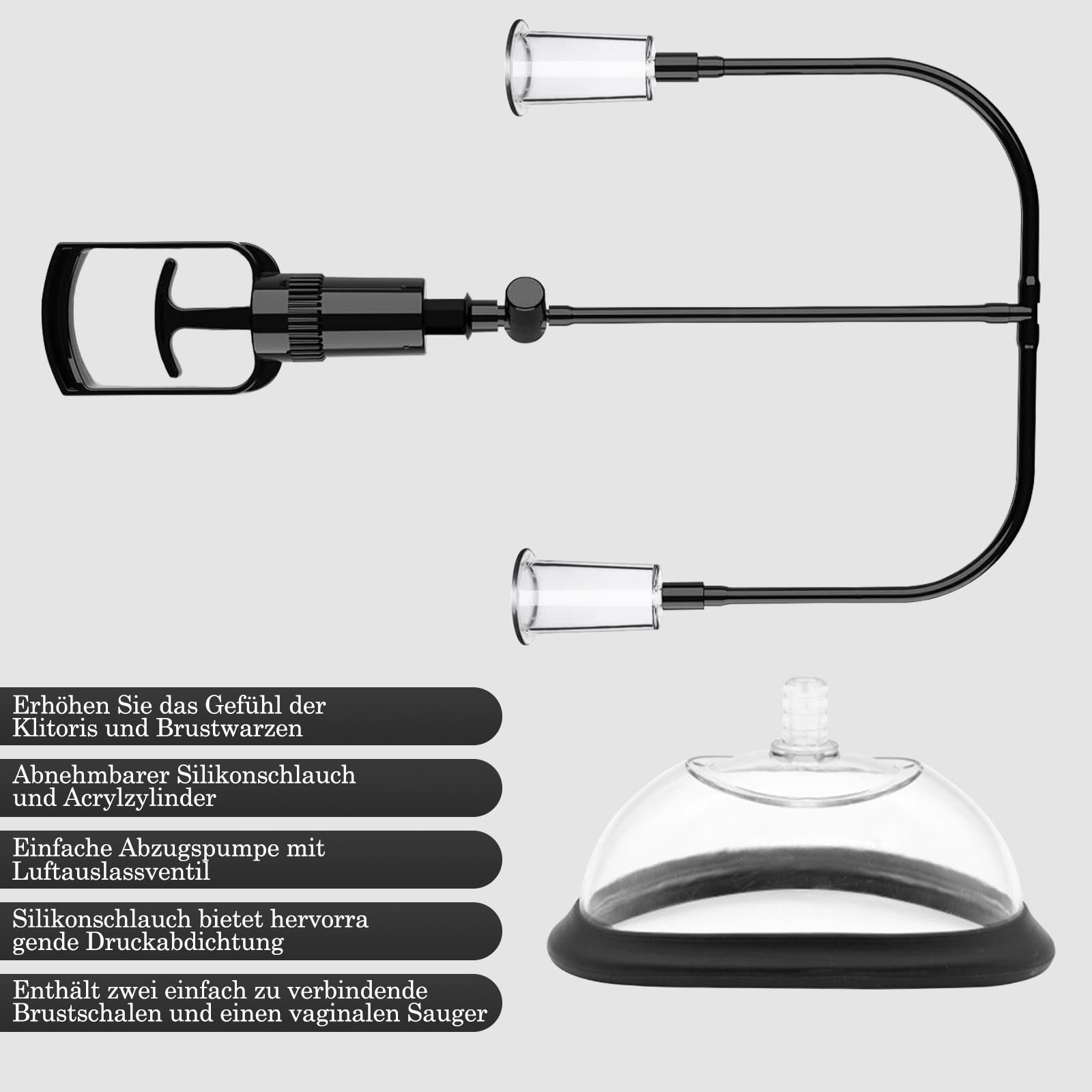 AMZII 3W1 Pompka Wakuumowa Z Nippelami Stymulator Klitorisu Dla Kobiet — miniatura 3
