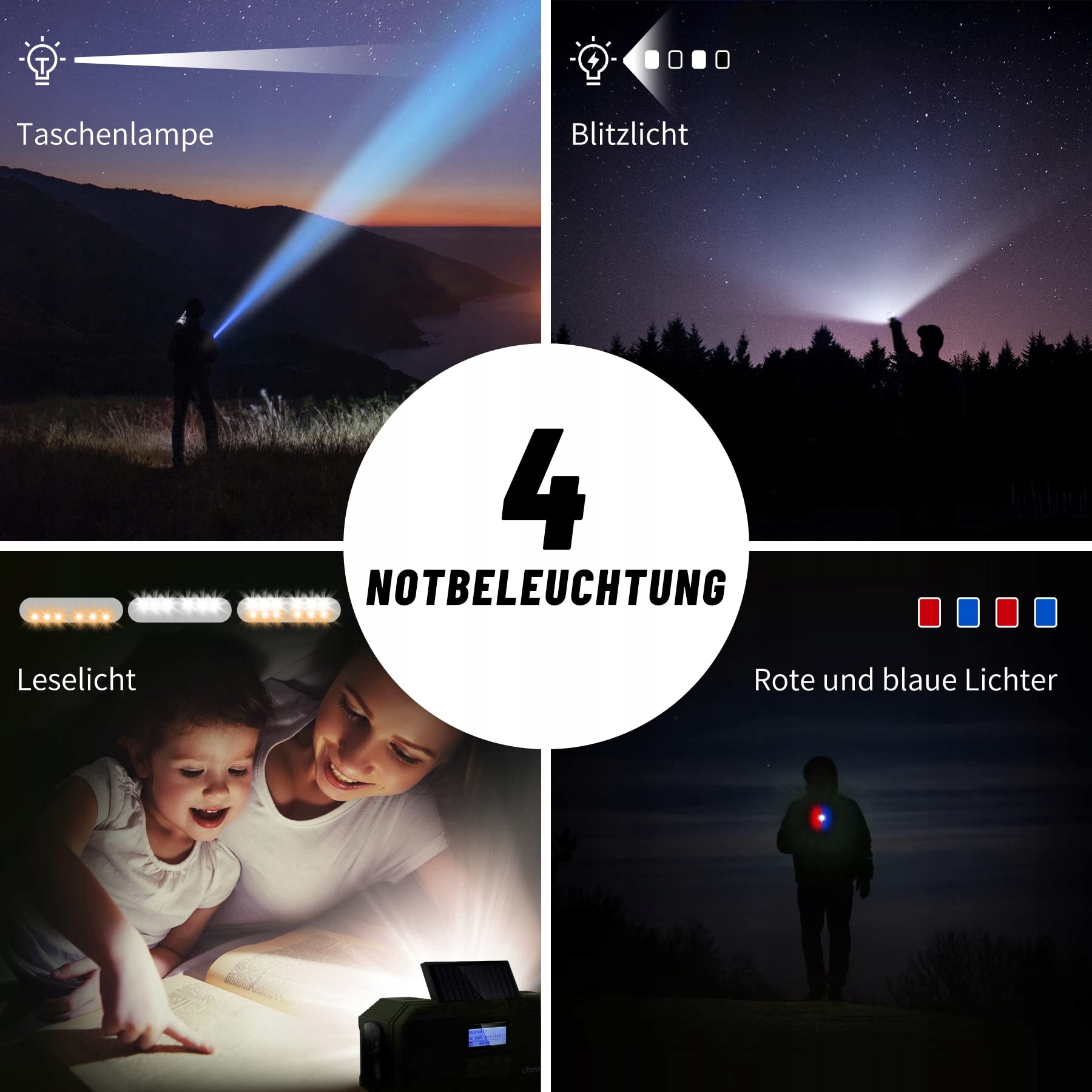 LIBOVGOGO Radio DAB+ FM Bluetooth Solar Powerbank 4000mAh Latarka — miniatura 6