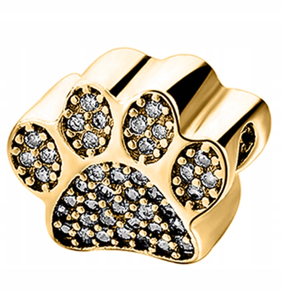 

Charms złoty Psia Łapka Pies srebro 925