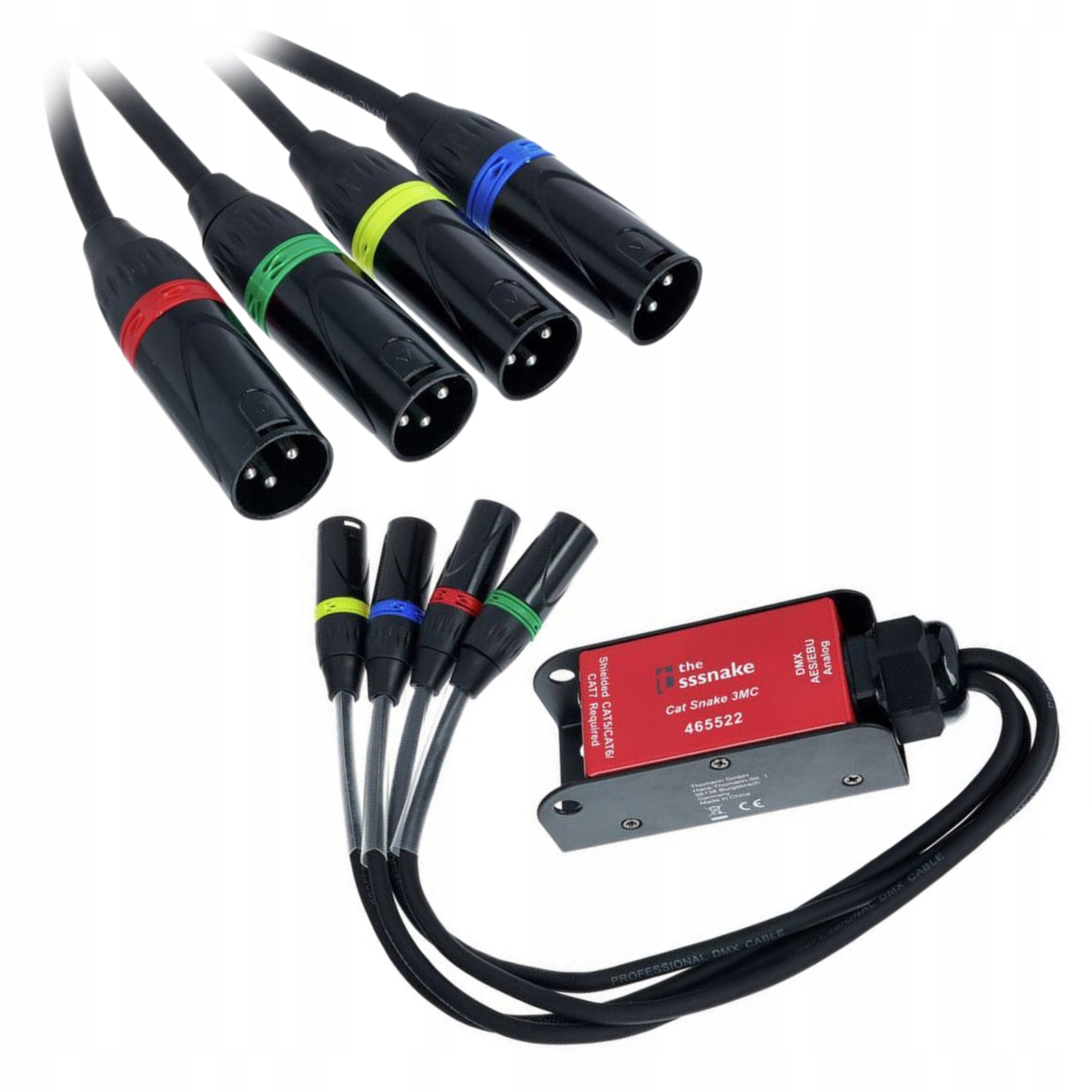 Pasivní stagebox RJ45 na 4x Xlr samec the sssnake Cat Snake 3MC