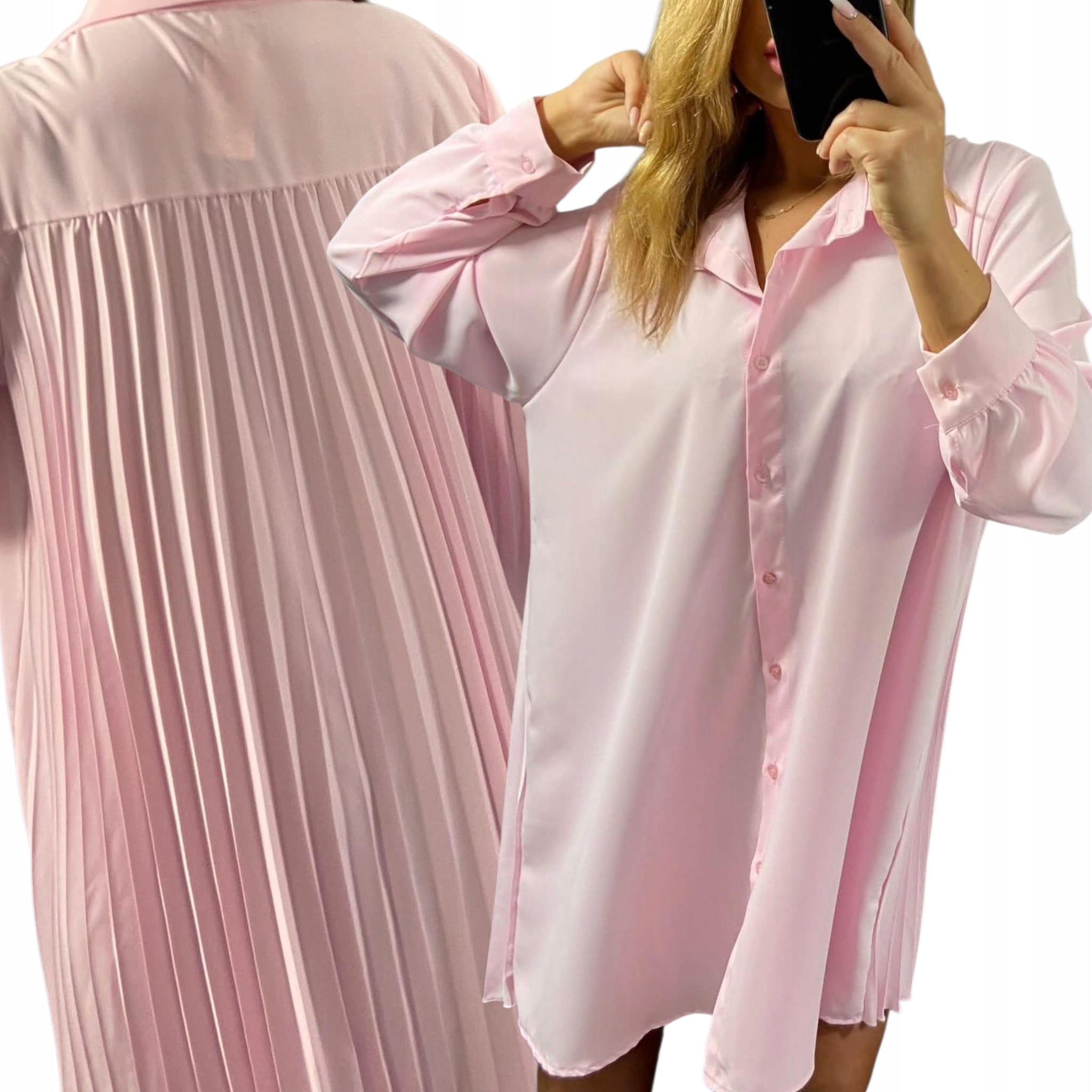 V0002 Šaty S Plisovaným Zadním Dílem Růžová vel. 54 (7XL)