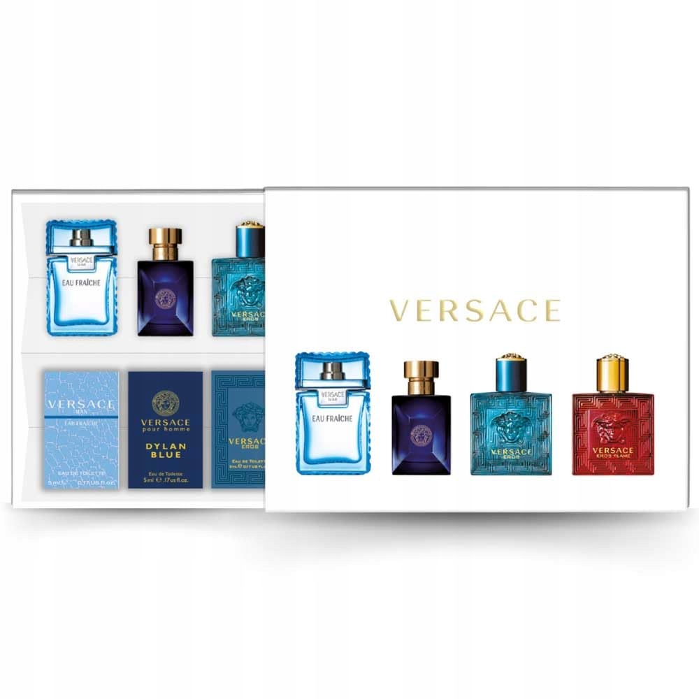 Versace Zestaw Miniaturek dla Mężczyzn 4 x 5ml Fraiche Dylan Eros Flame