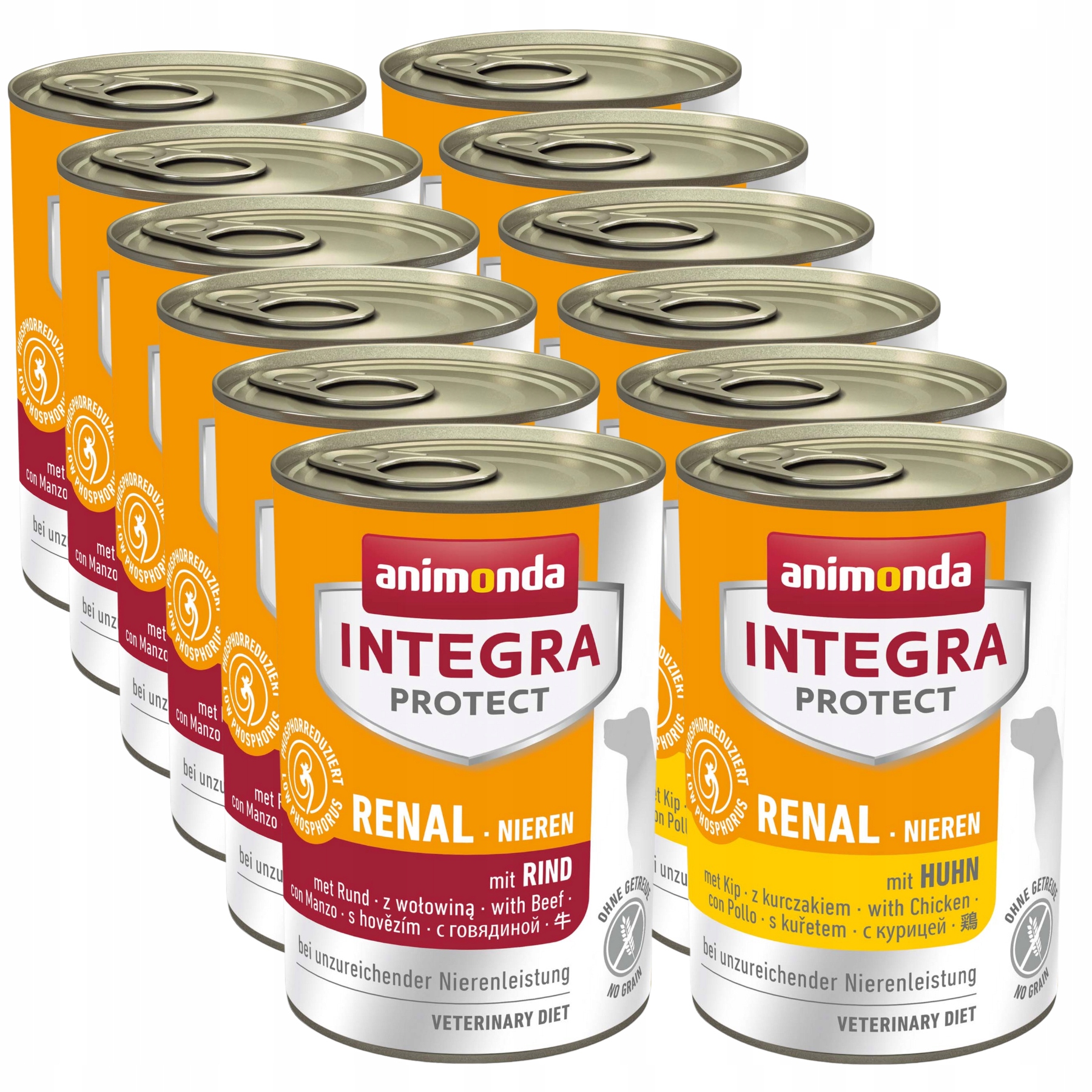 Animonda Integra Renal (Nieren) plechovka Set 12x400 g – mix chutí