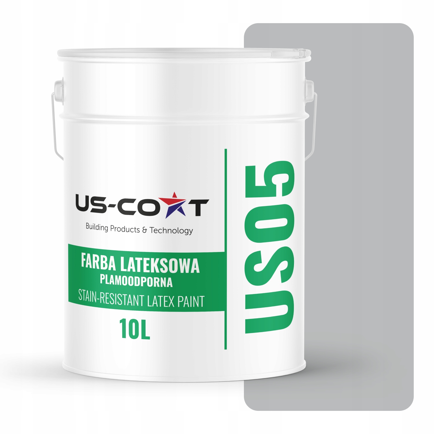 Latexová Farba Odolná Voči Škvrnám Šedá Farba H1050 10L Hlboká Matná Na Steny