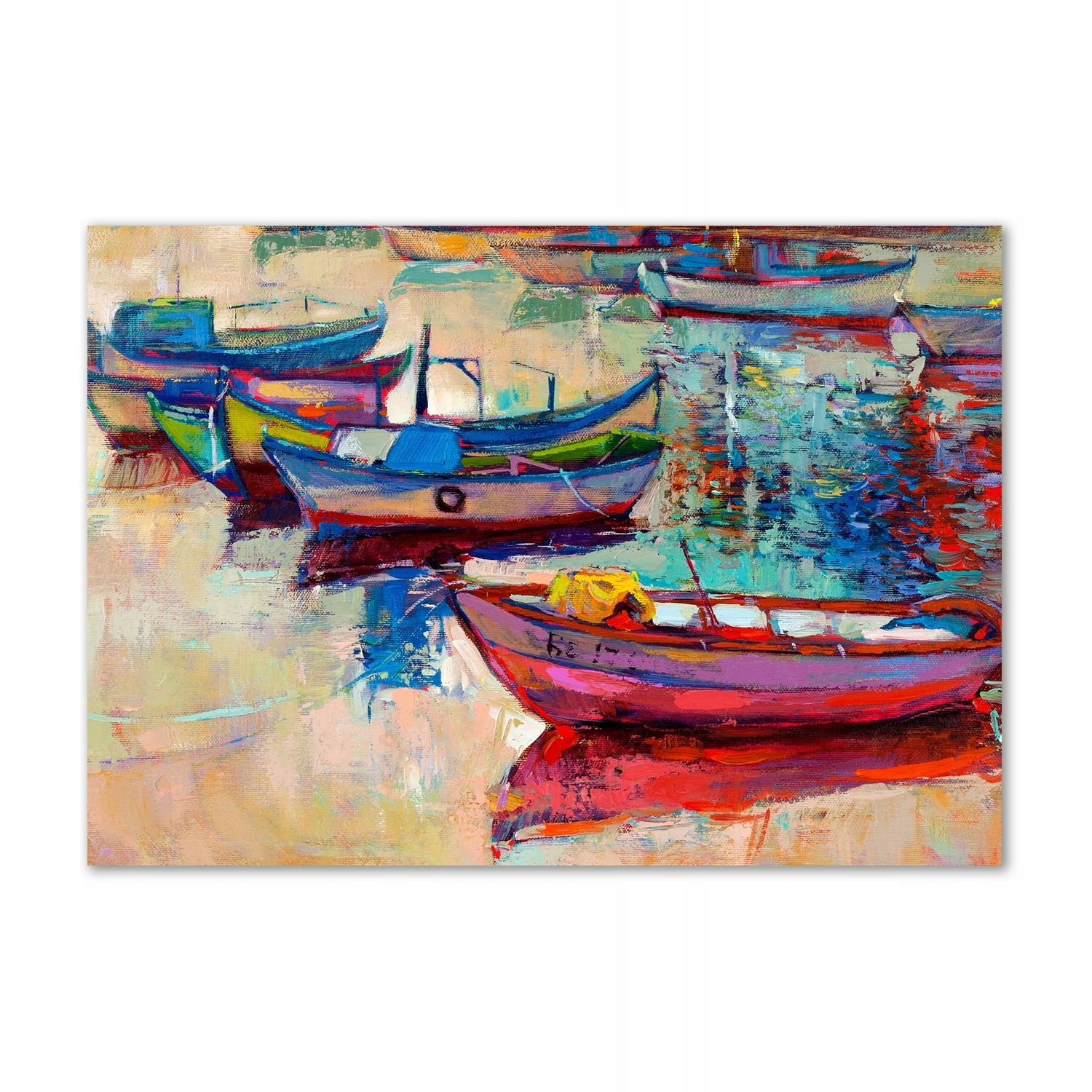 

Obraz zdjęcie szkło akryl Kolorowe łódki 100x70 cm