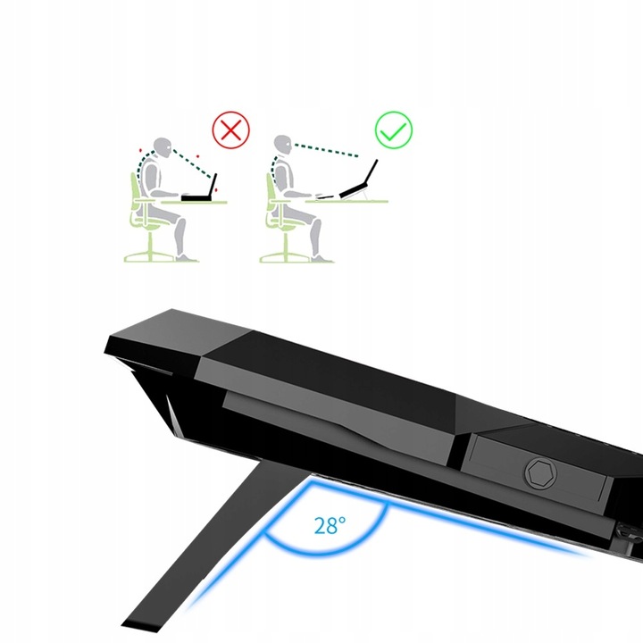 CICHA WYDAJNA PODSTAWKA CHŁODZĄCA DO LAPTOPA 12-17' PODKŁADKA WENTYLATORY Liczba wbudowanych wentylatorów 6 szt.