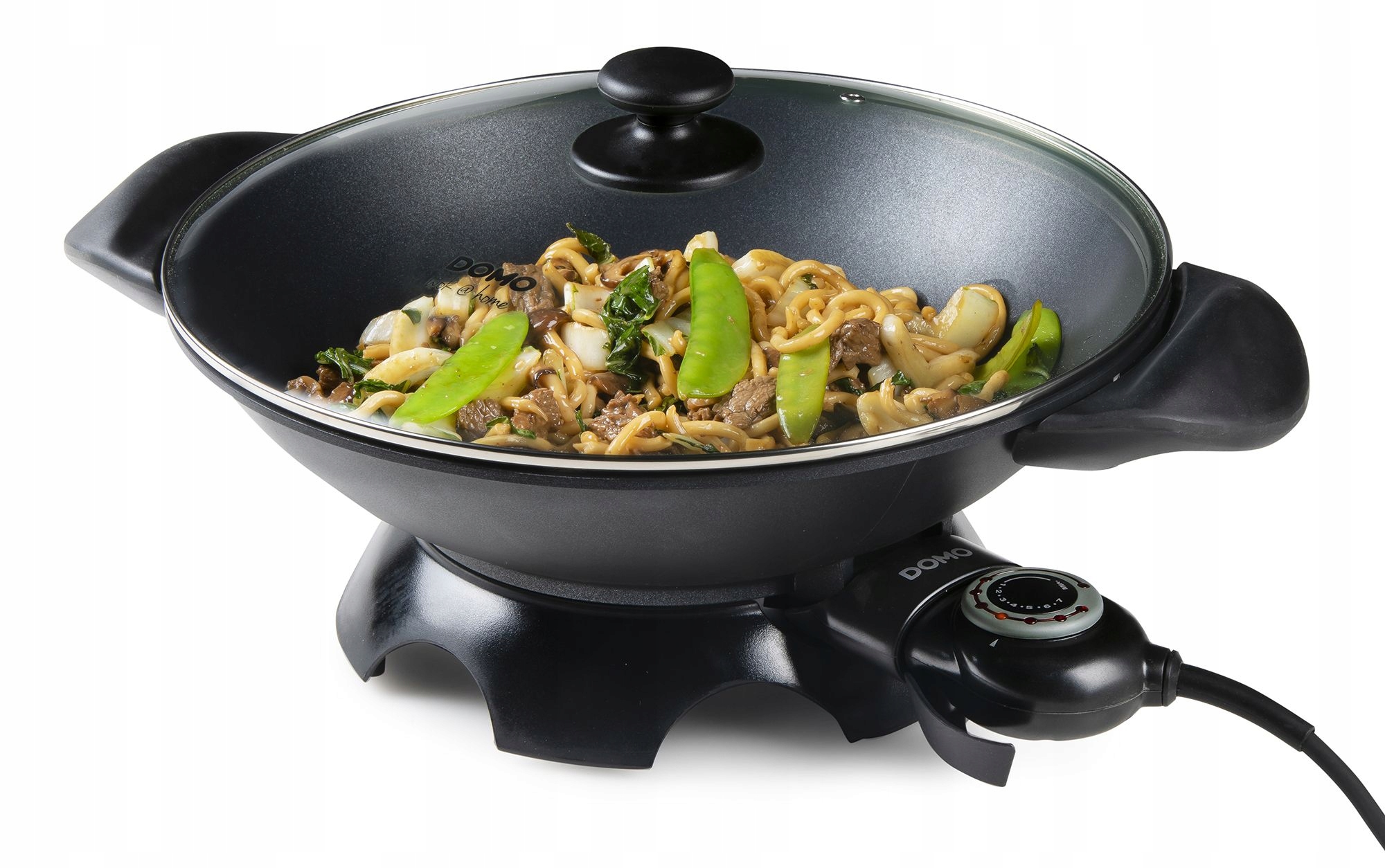 Domo DO8708W elektrický wok 2200W 5L regulácia veko