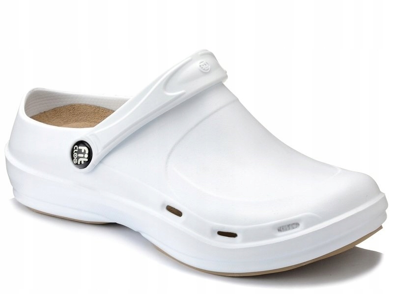 

Klapki Białe Fitclog Basic 001 Medyczne Crocsy 44